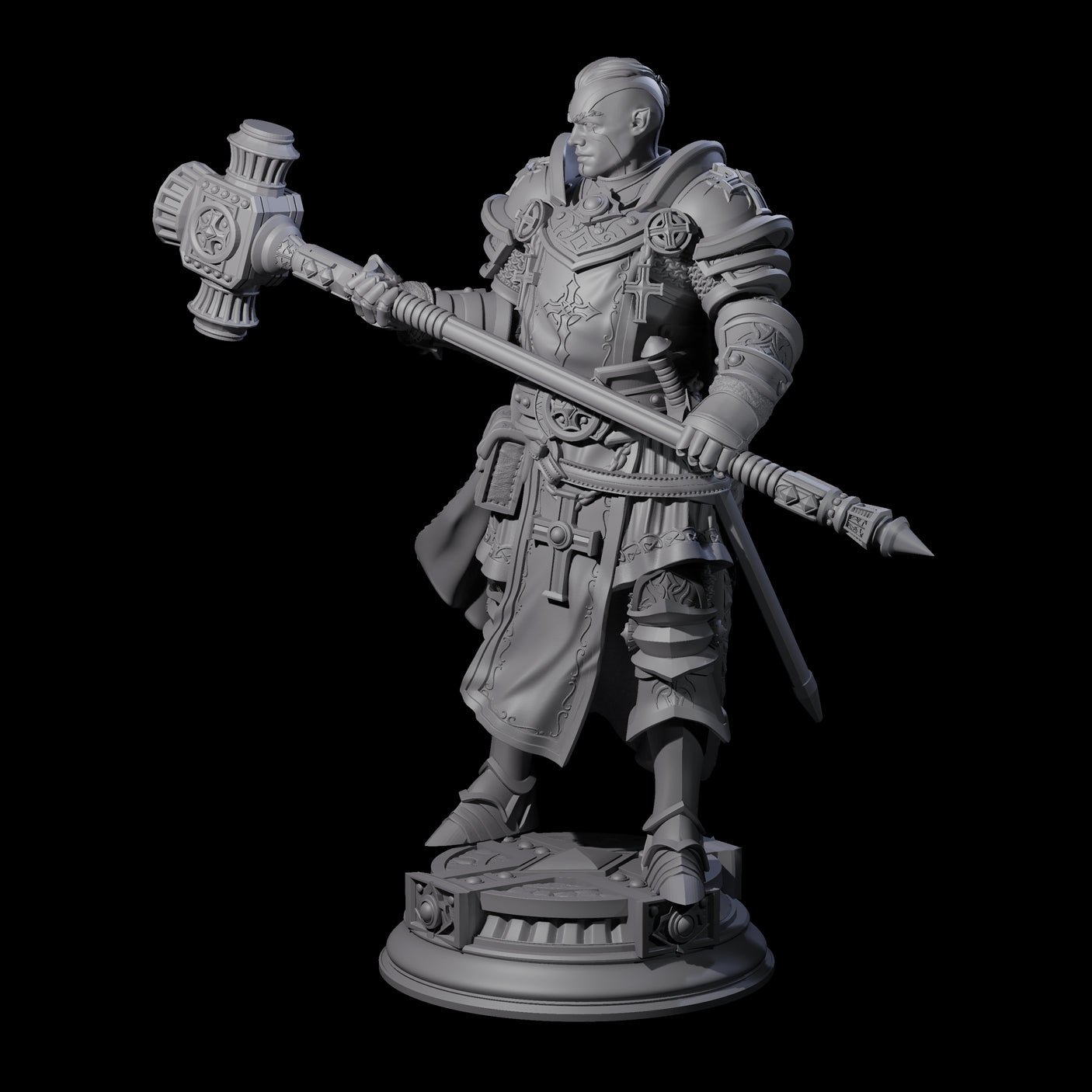 Stormswept Elf Paladin Miniature for Dungeons and Dragons, Pathfinder or other TTRPGs