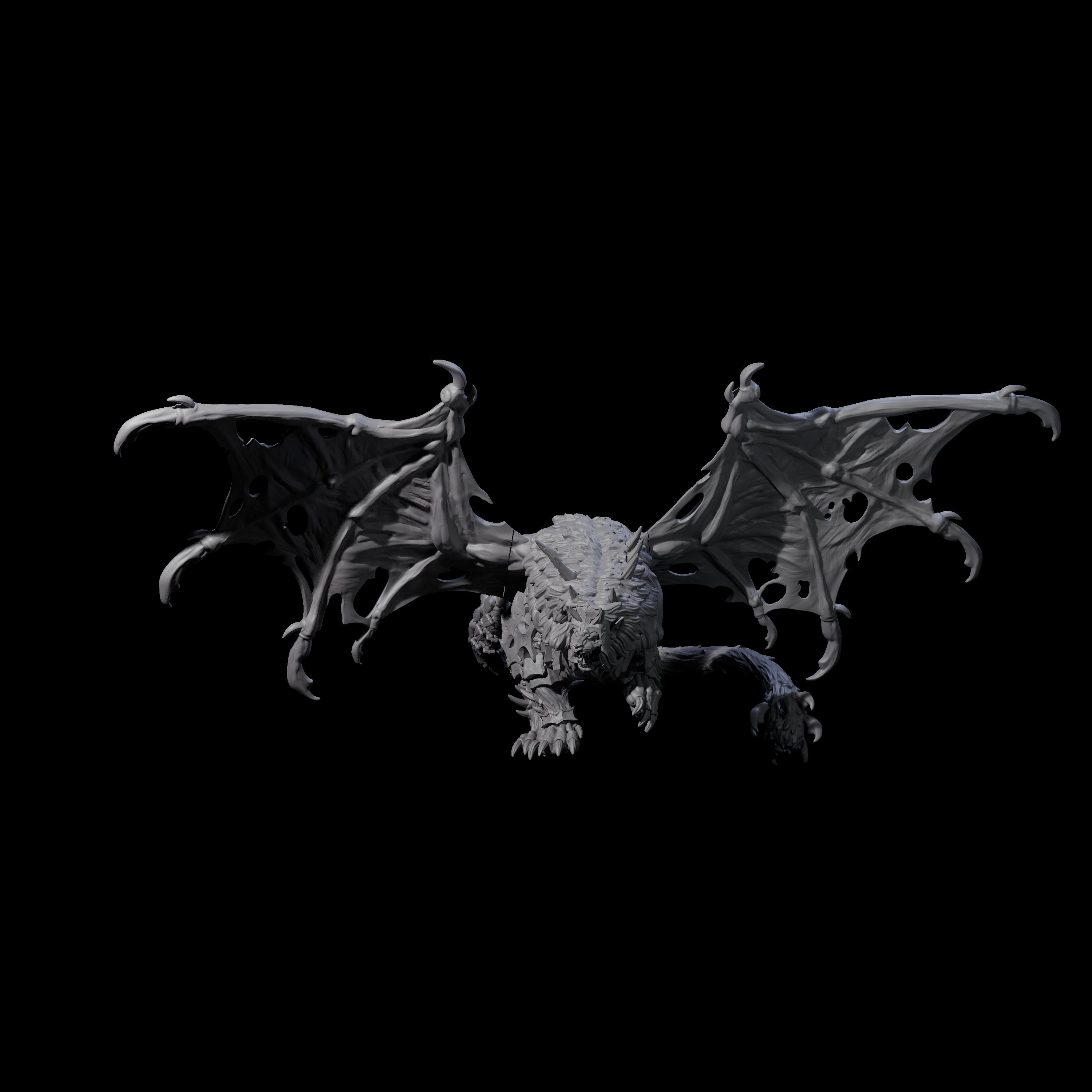 Stretching Dark Manticore A Miniature for Dungeons and Dragons, Pathfinder or other TTRPGs