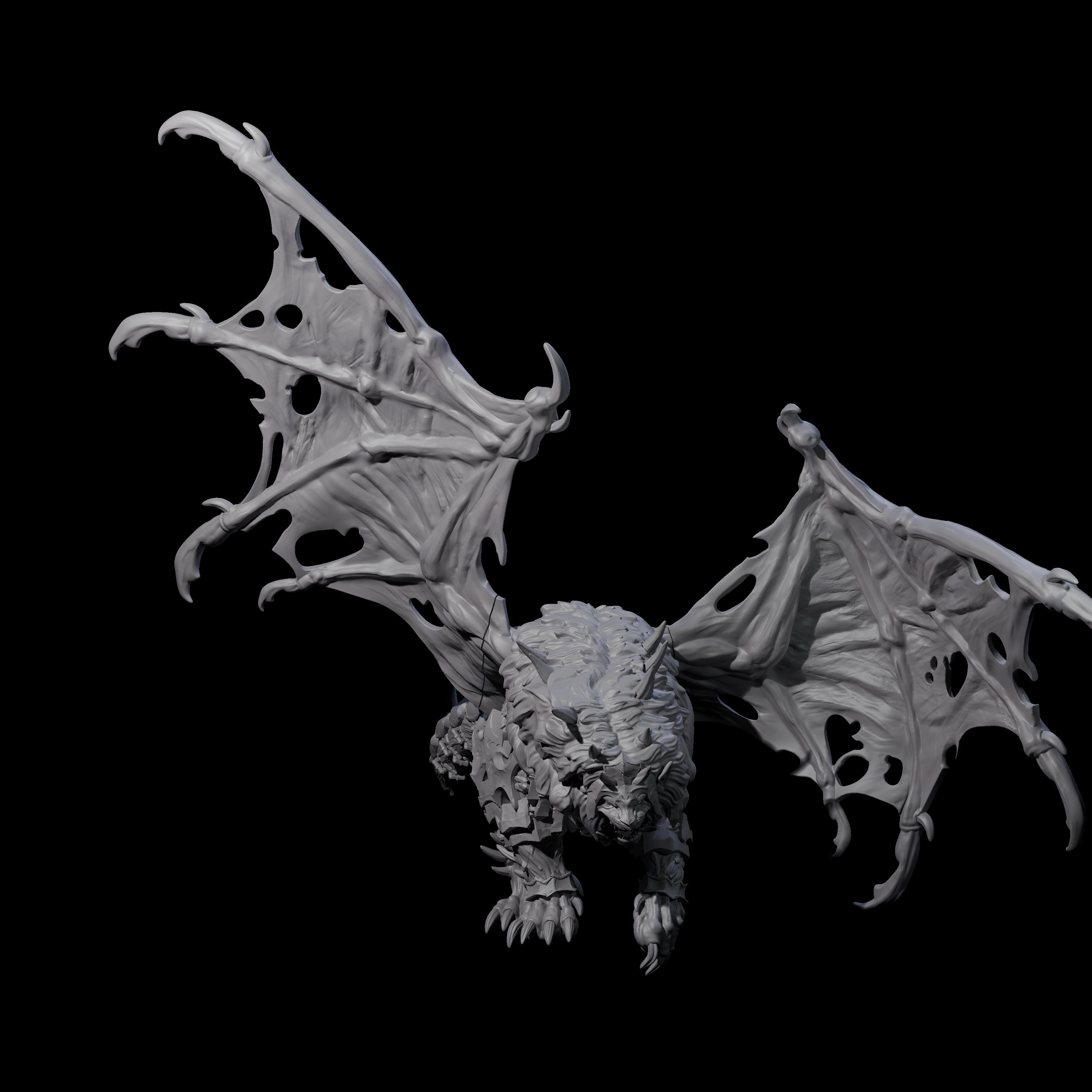 Stretching Dark Manticore B Miniature for Dungeons and Dragons, Pathfinder or other TTRPGs