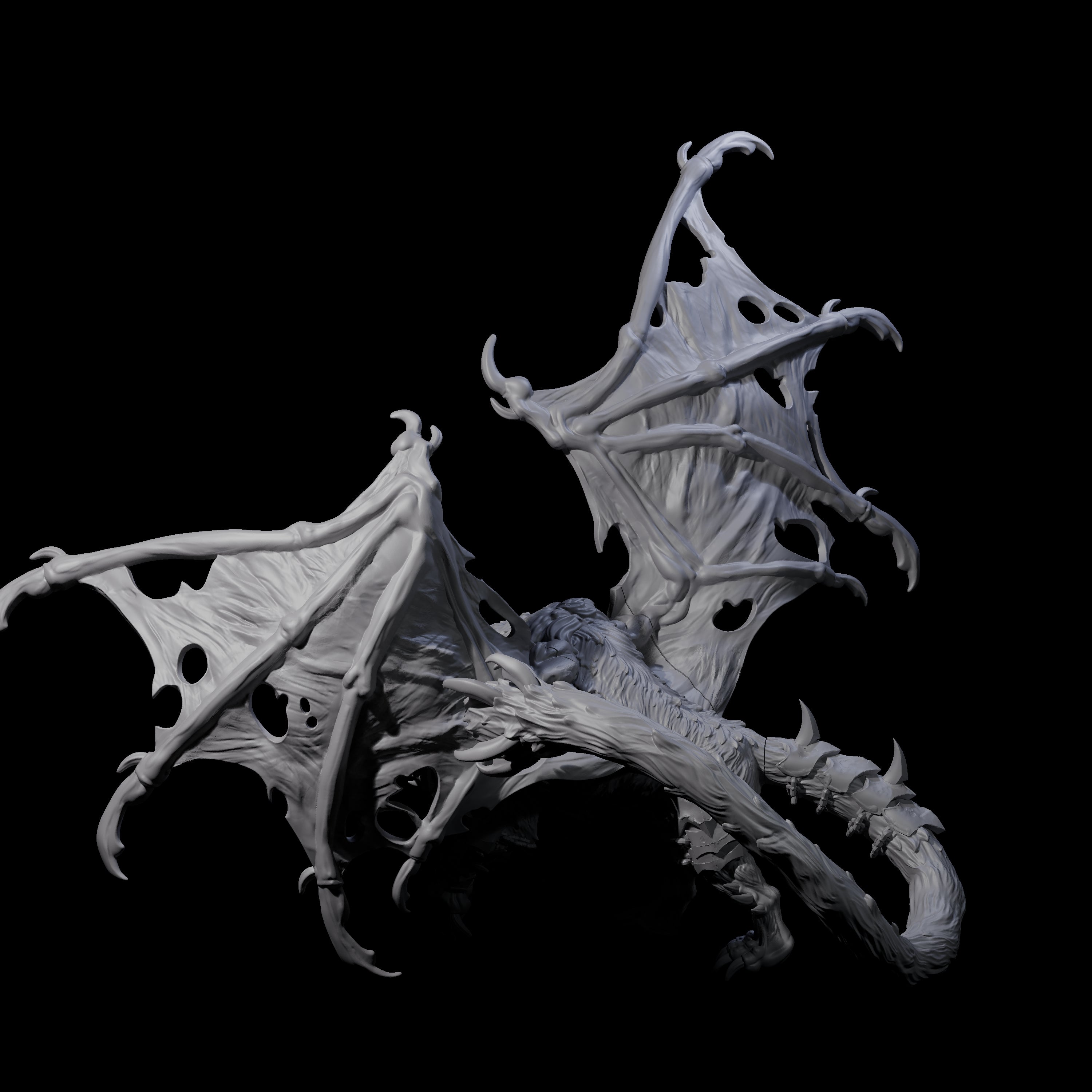 Stretching Dark Manticore B Miniature for Dungeons and Dragons, Pathfinder or other TTRPGs
