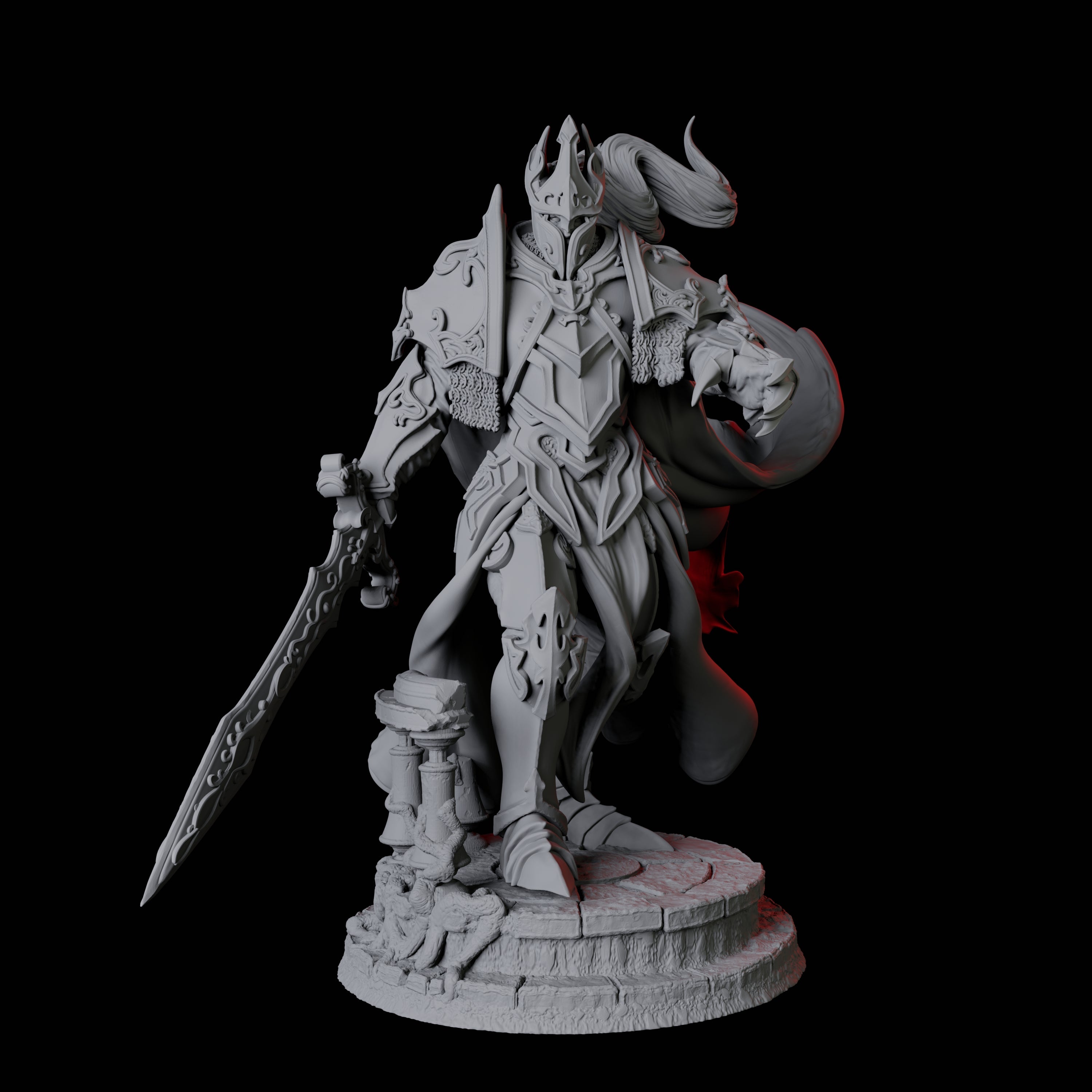 Striding Heavily Armoured Paladin Miniature for Dungeons and Dragons, Pathfinder or other TTRPGs