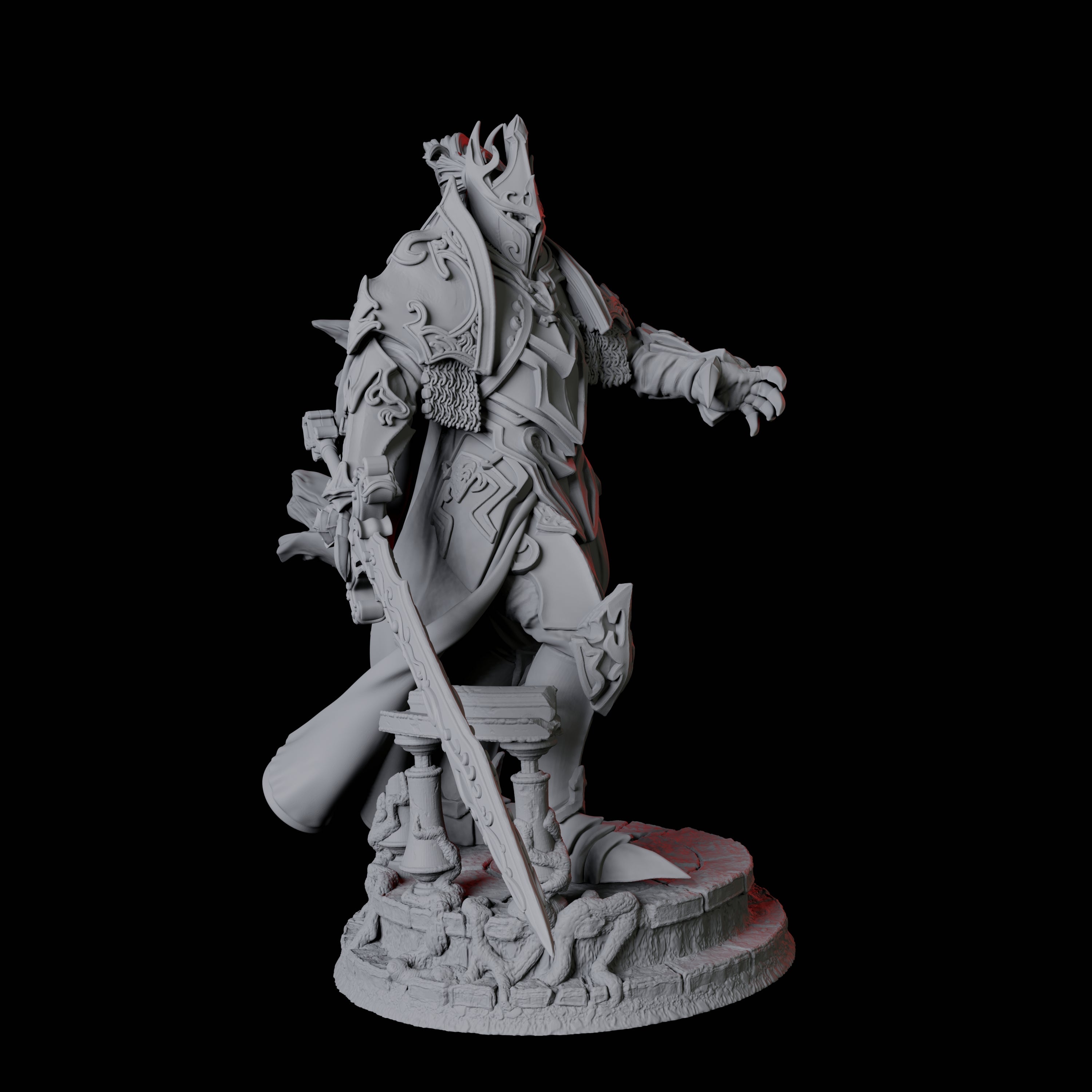 Striding Heavily Armoured Paladin Miniature for Dungeons and Dragons, Pathfinder or other TTRPGs