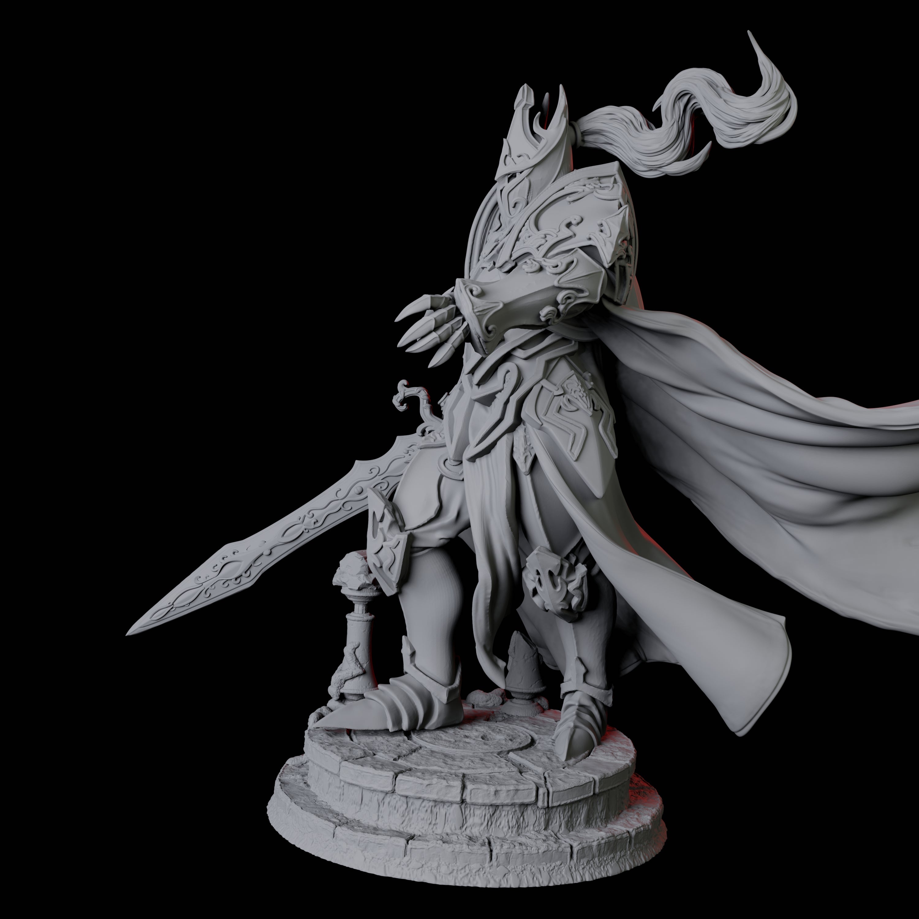 Striding Heavily Armoured Paladin Miniature for Dungeons and Dragons, Pathfinder or other TTRPGs