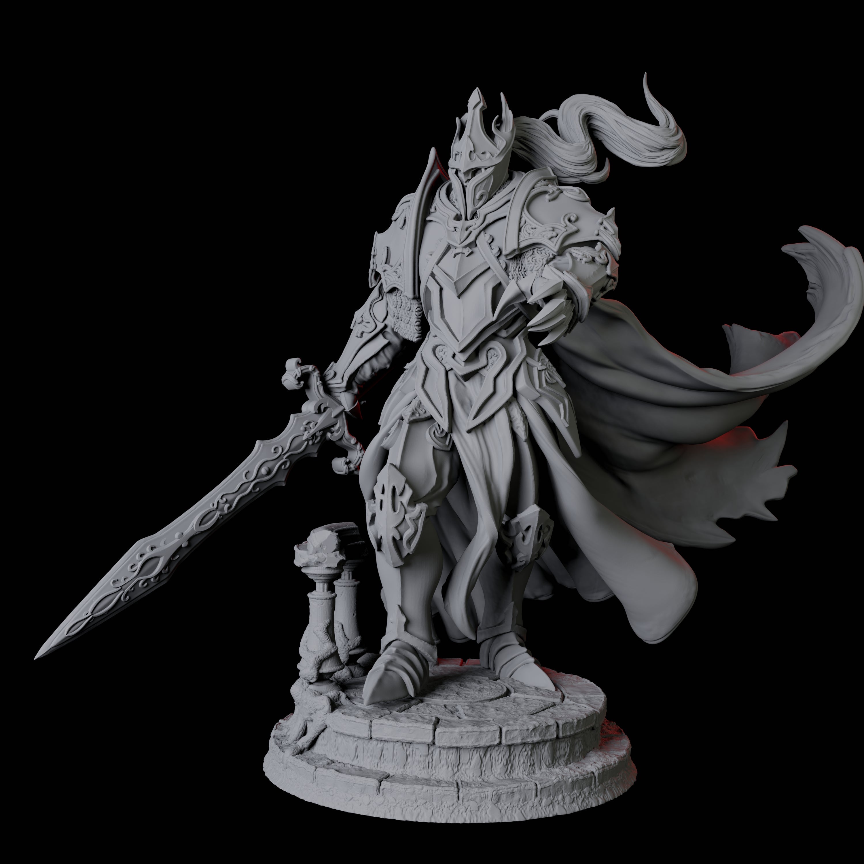 Striding Heavily Armoured Paladin Miniature for Dungeons and Dragons, Pathfinder or other TTRPGs