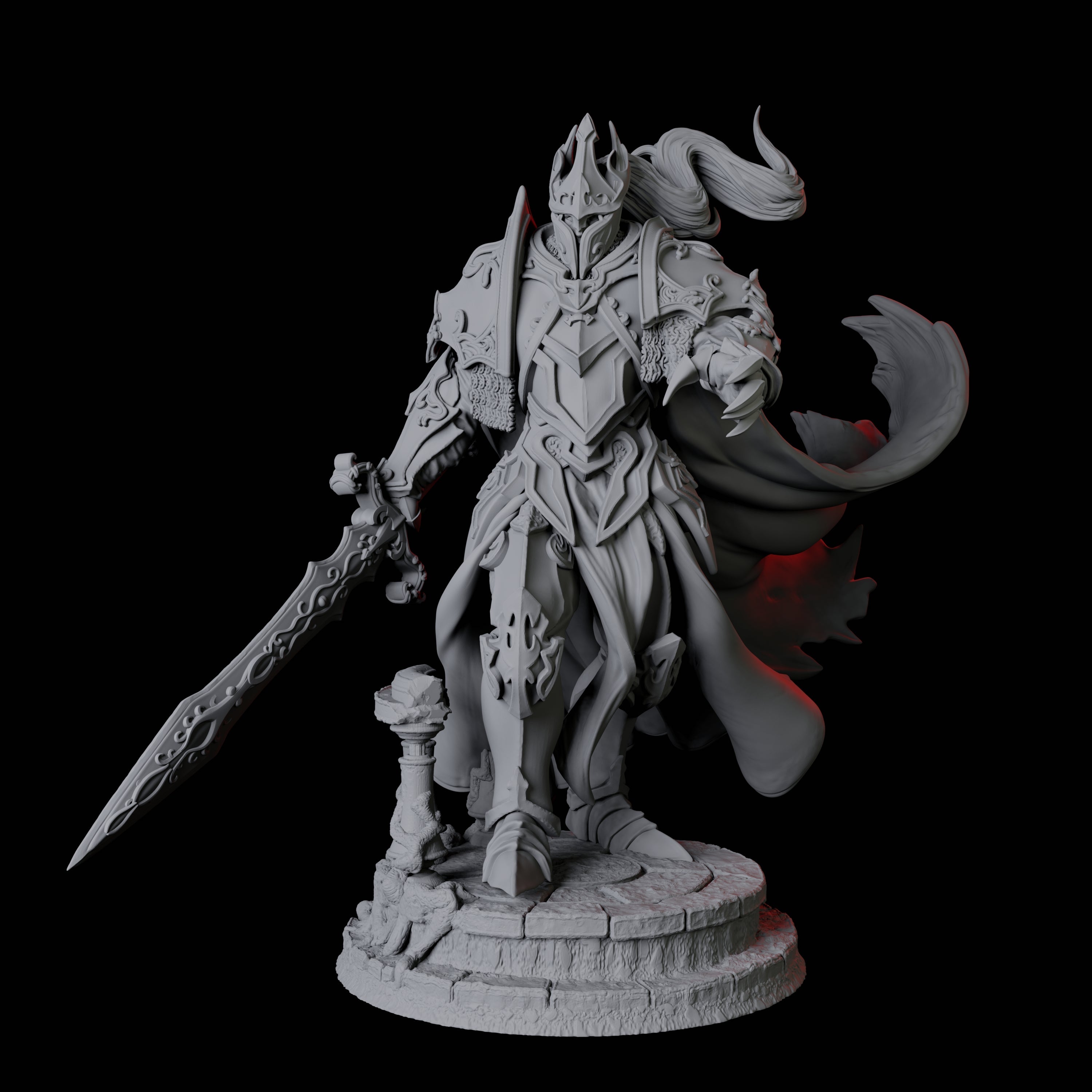 Striding Heavily Armoured Paladin Miniature for Dungeons and Dragons, Pathfinder or other TTRPGs