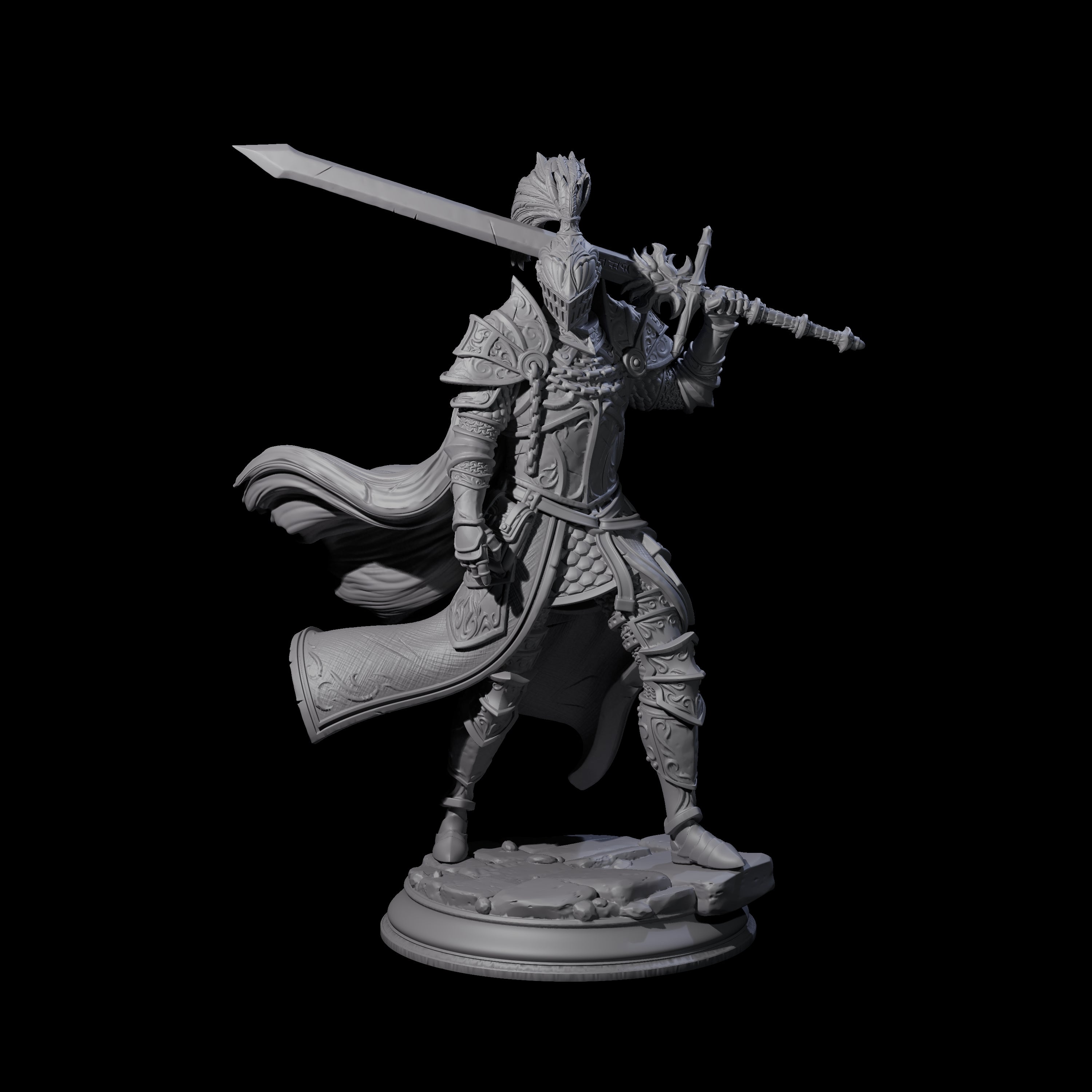 Striding Knight Miniature for Dungeons and Dragons, Pathfinder or other TTRPGs