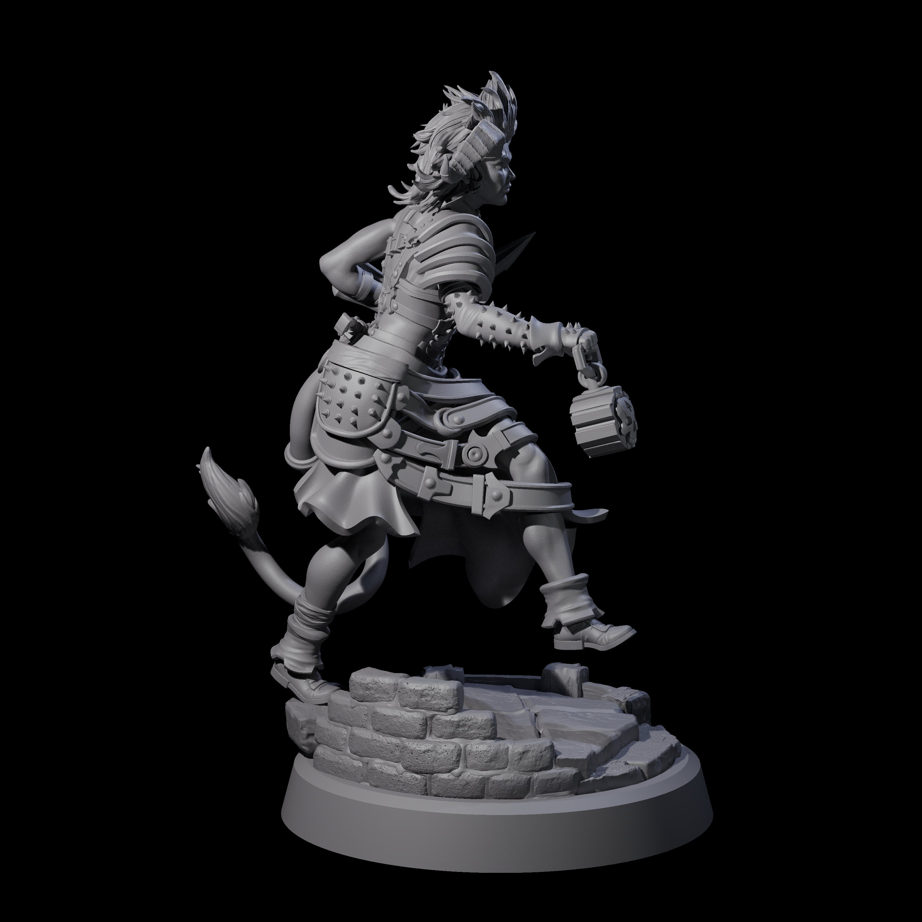 Striding Tiefling Adventurer Miniature for Dungeons and Dragons, Pathfinder or other TTRPGs