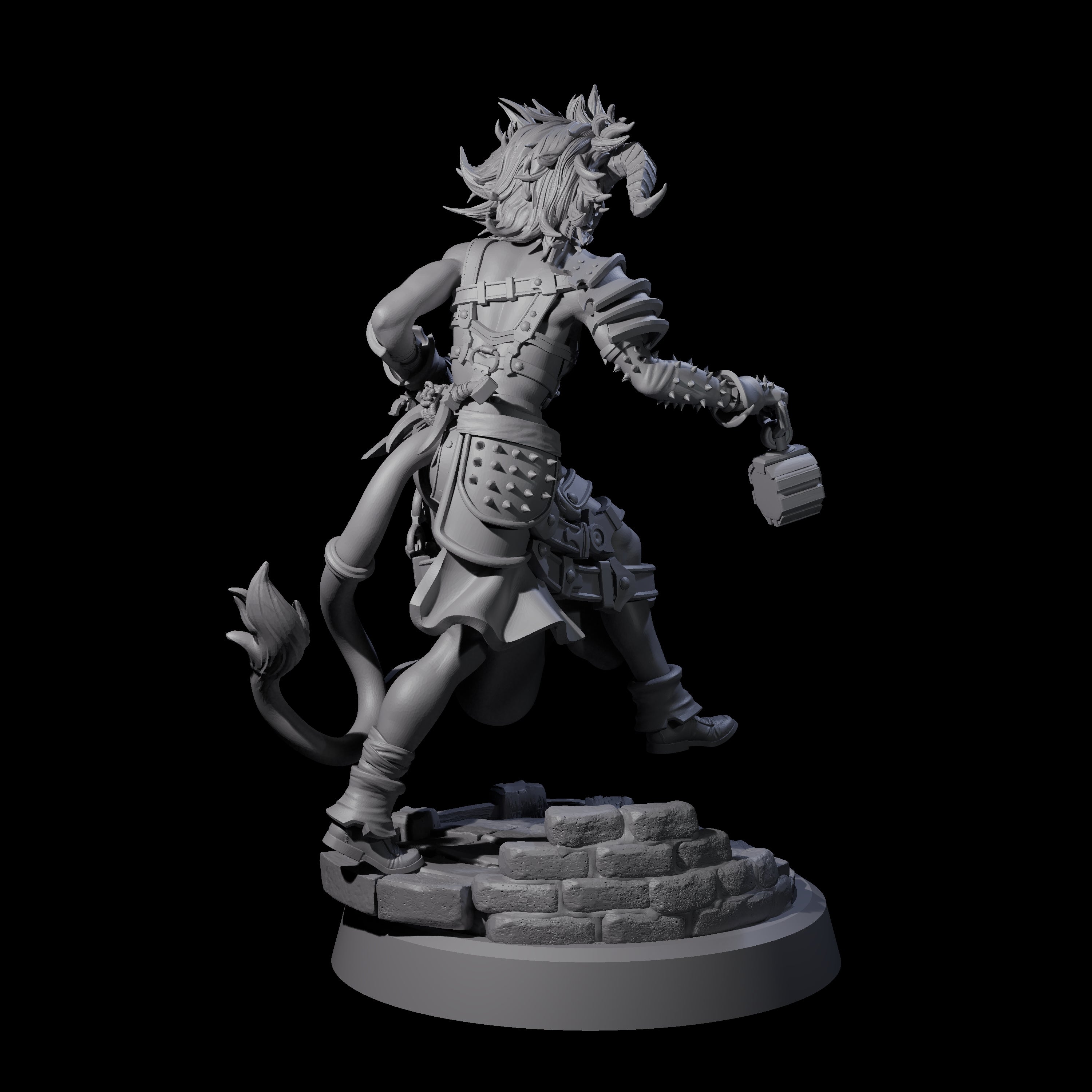 Striding Tiefling Adventurer Miniature for Dungeons and Dragons, Pathfinder or other TTRPGs
