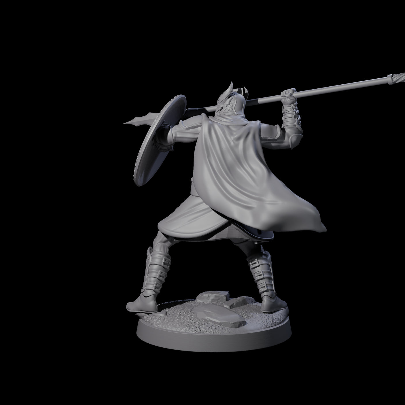 Striking Armoured Spearman Miniature for Dungeons and Dragons, Pathfinder or other TTRPGs