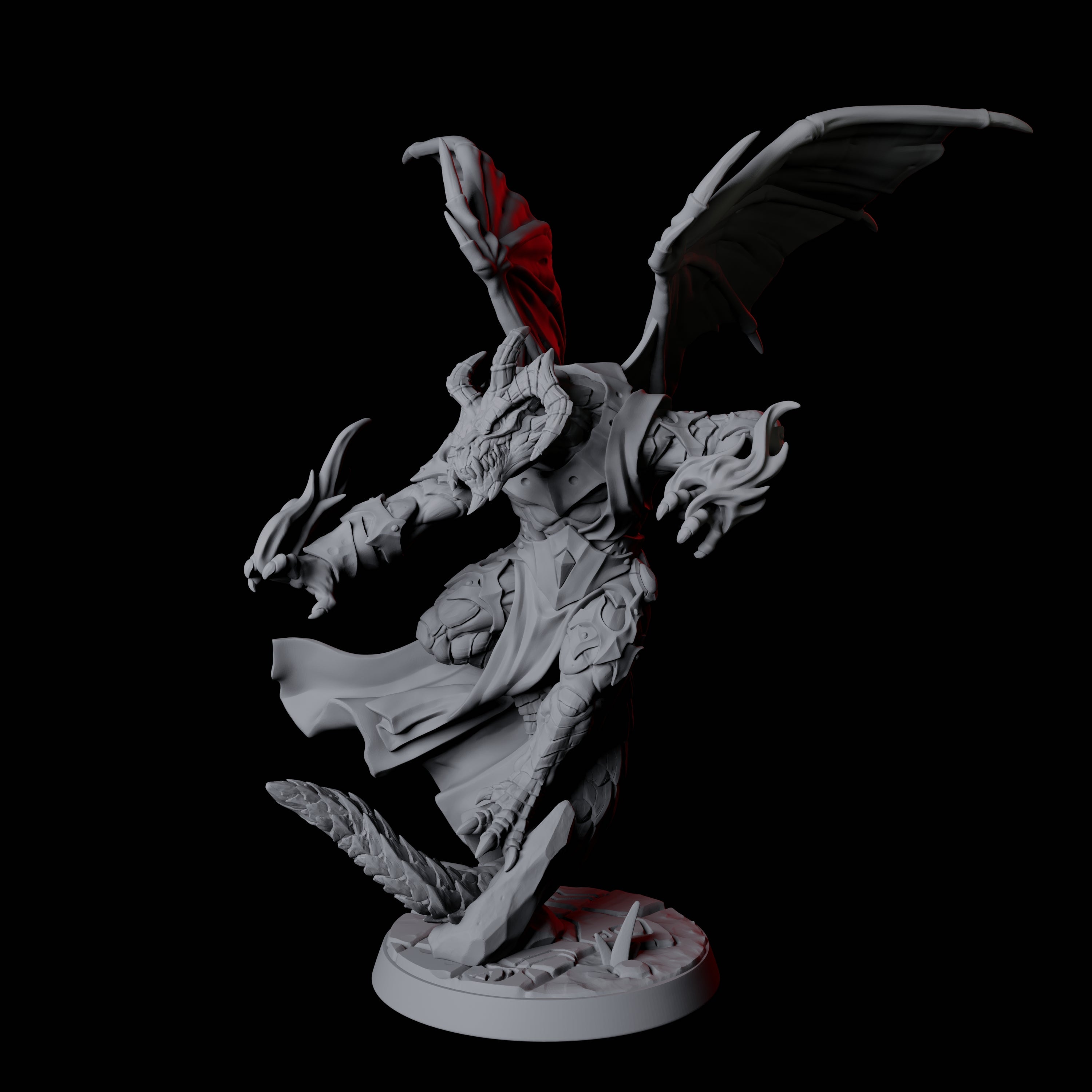 Striking Dragonborn Mage Miniature for Dungeons and Dragons, Pathfinder or other TTRPGs