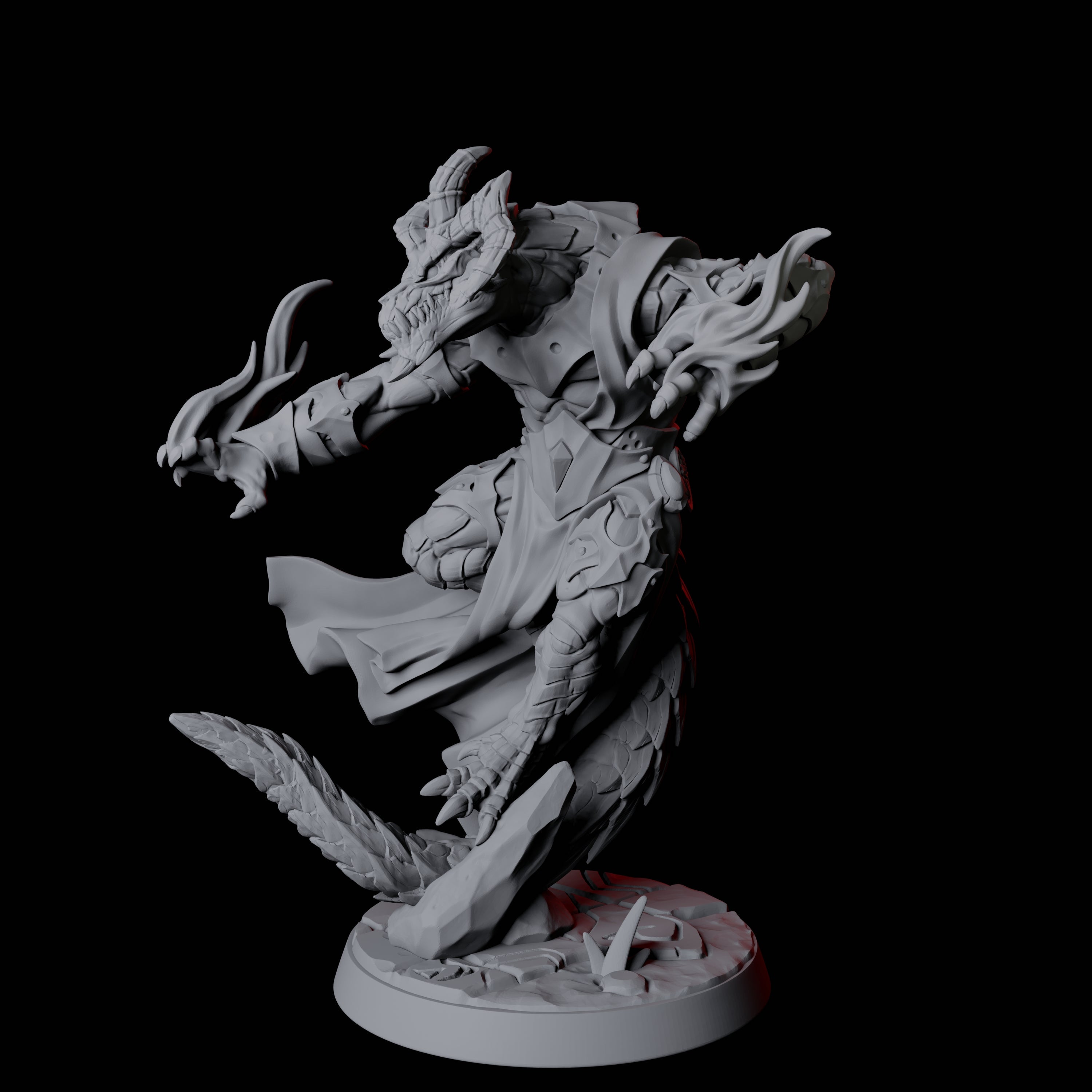 Striking Dragonborn Mage Miniature for Dungeons and Dragons, Pathfinder or other TTRPGs