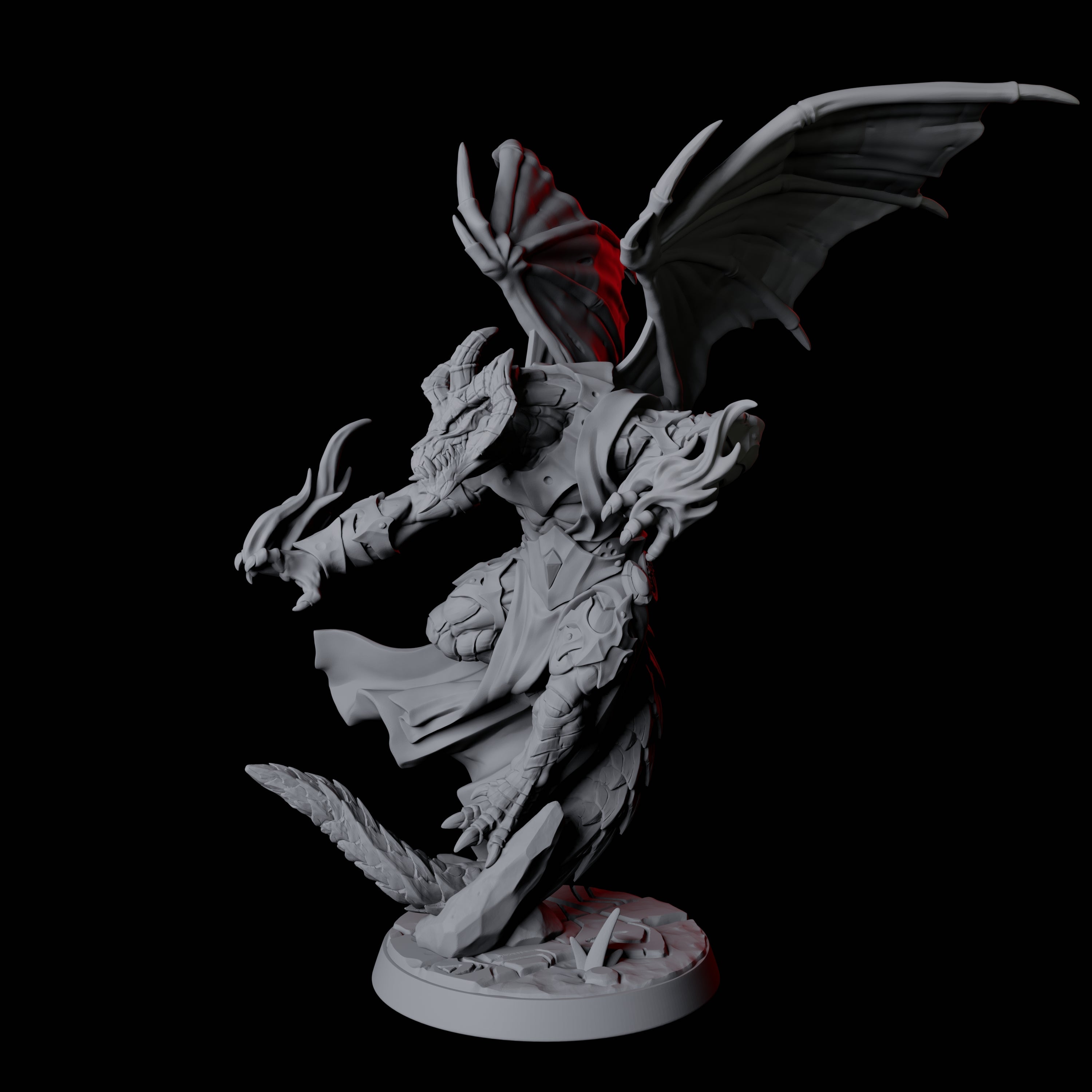 Striking Dragonborn Mage Miniature for Dungeons and Dragons, Pathfinder or other TTRPGs