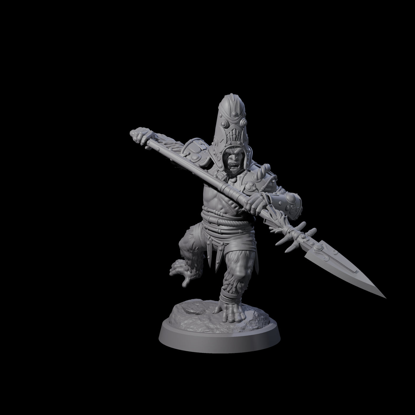 Striking Furry Orc A Miniature for Dungeons and Dragons, Pathfinder or other TTRPGs
