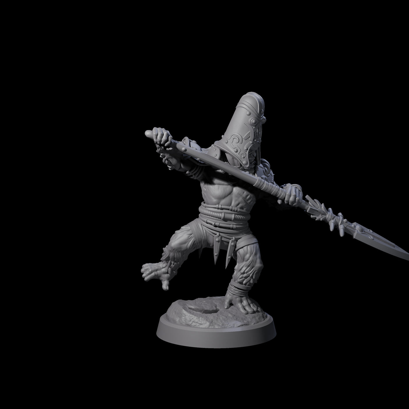 Striking Furry Orc A Miniature for Dungeons and Dragons, Pathfinder or other TTRPGs