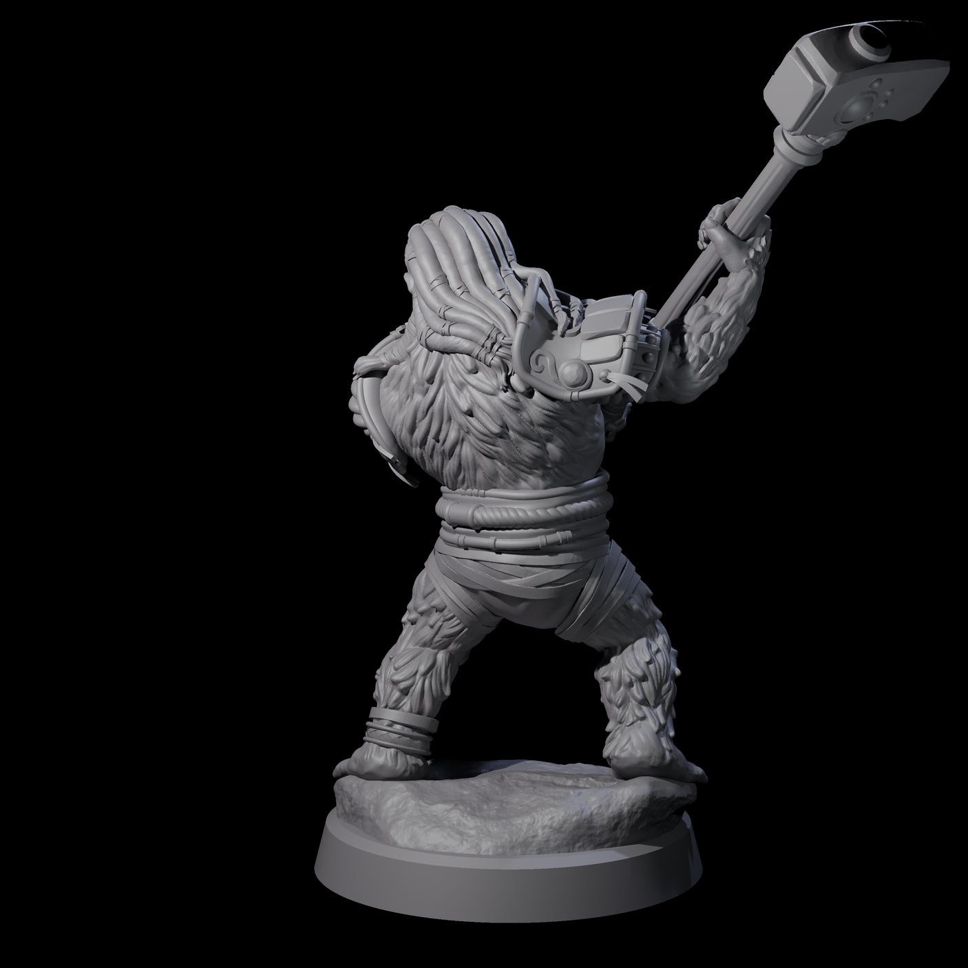 Striking Furry Orc B Miniature for Dungeons and Dragons, Pathfinder or other TTRPGs