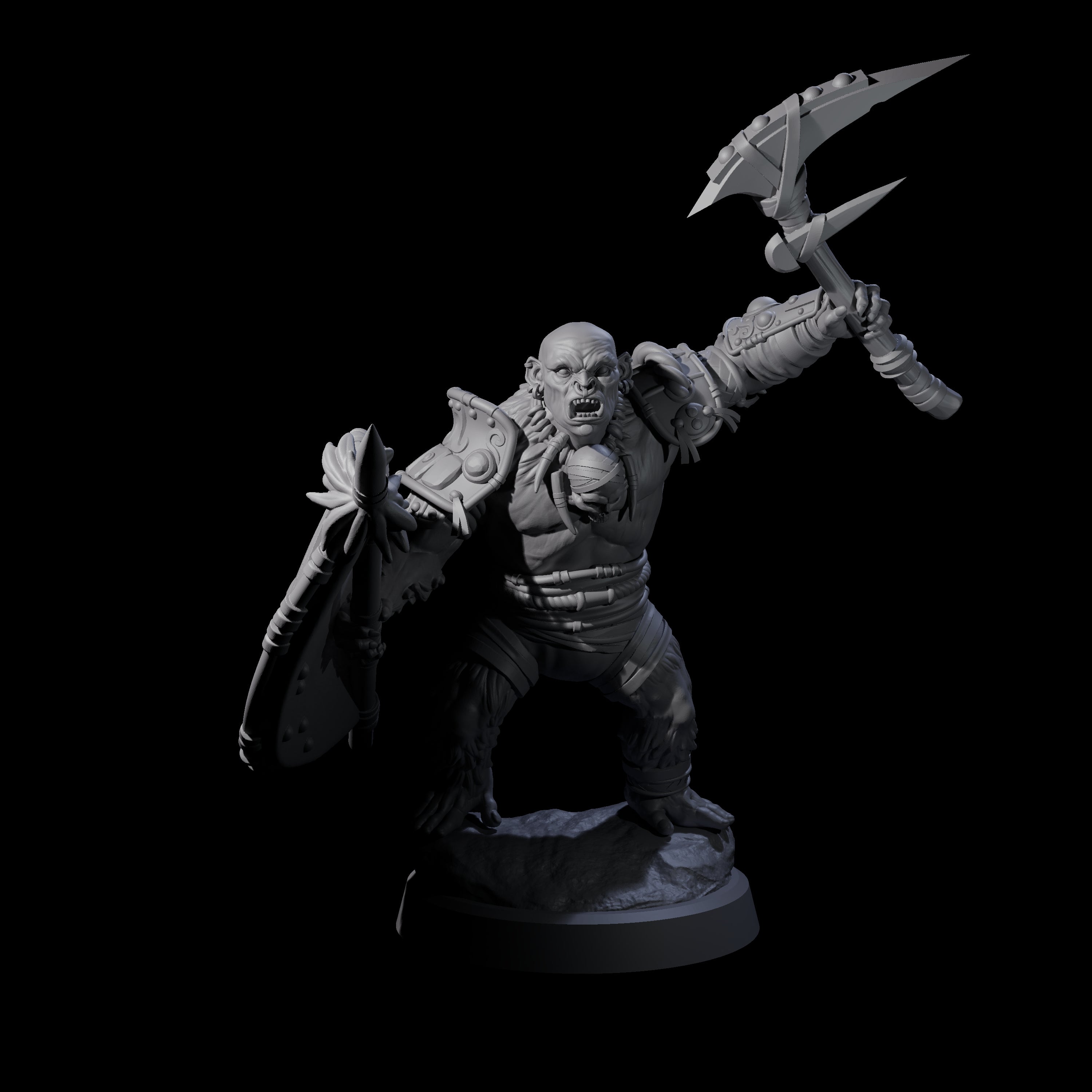 Striking Furry Orc C Miniature for Dungeons and Dragons, Pathfinder or other TTRPGs