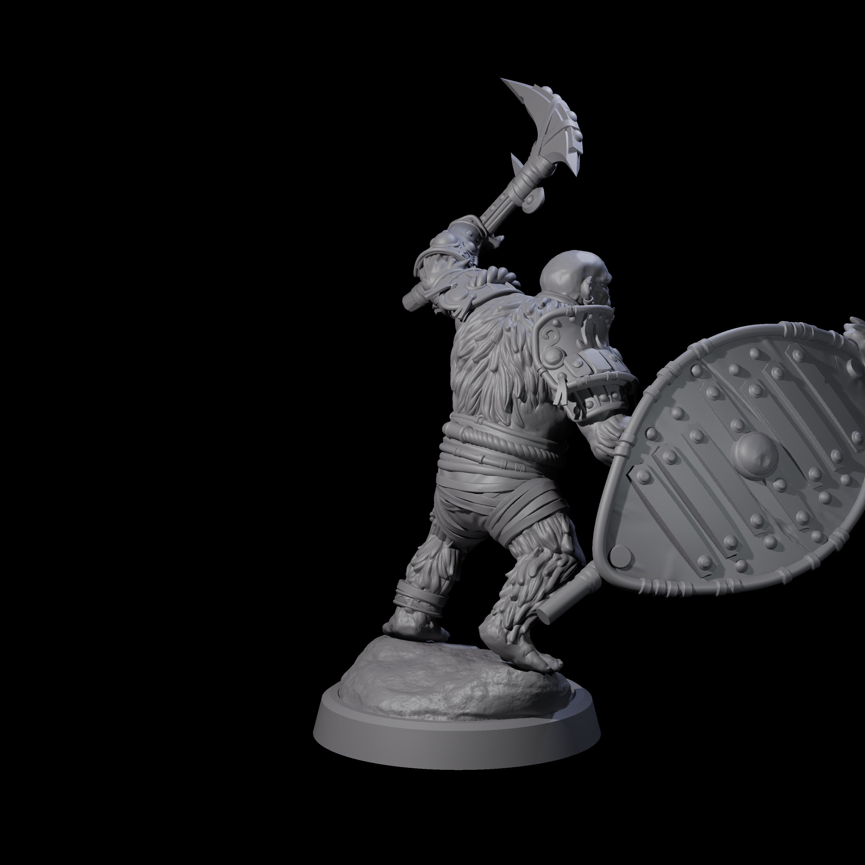 Striking Furry Orc C Miniature for Dungeons and Dragons, Pathfinder or other TTRPGs