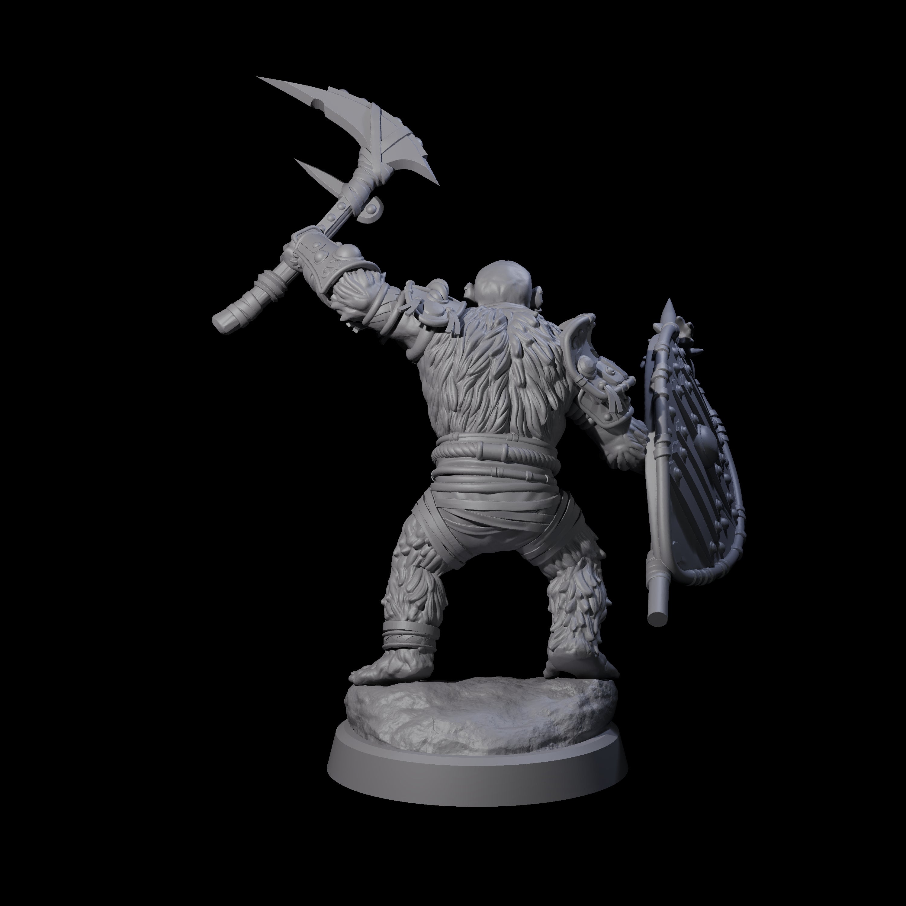 Striking Furry Orc C Miniature for Dungeons and Dragons, Pathfinder or other TTRPGs