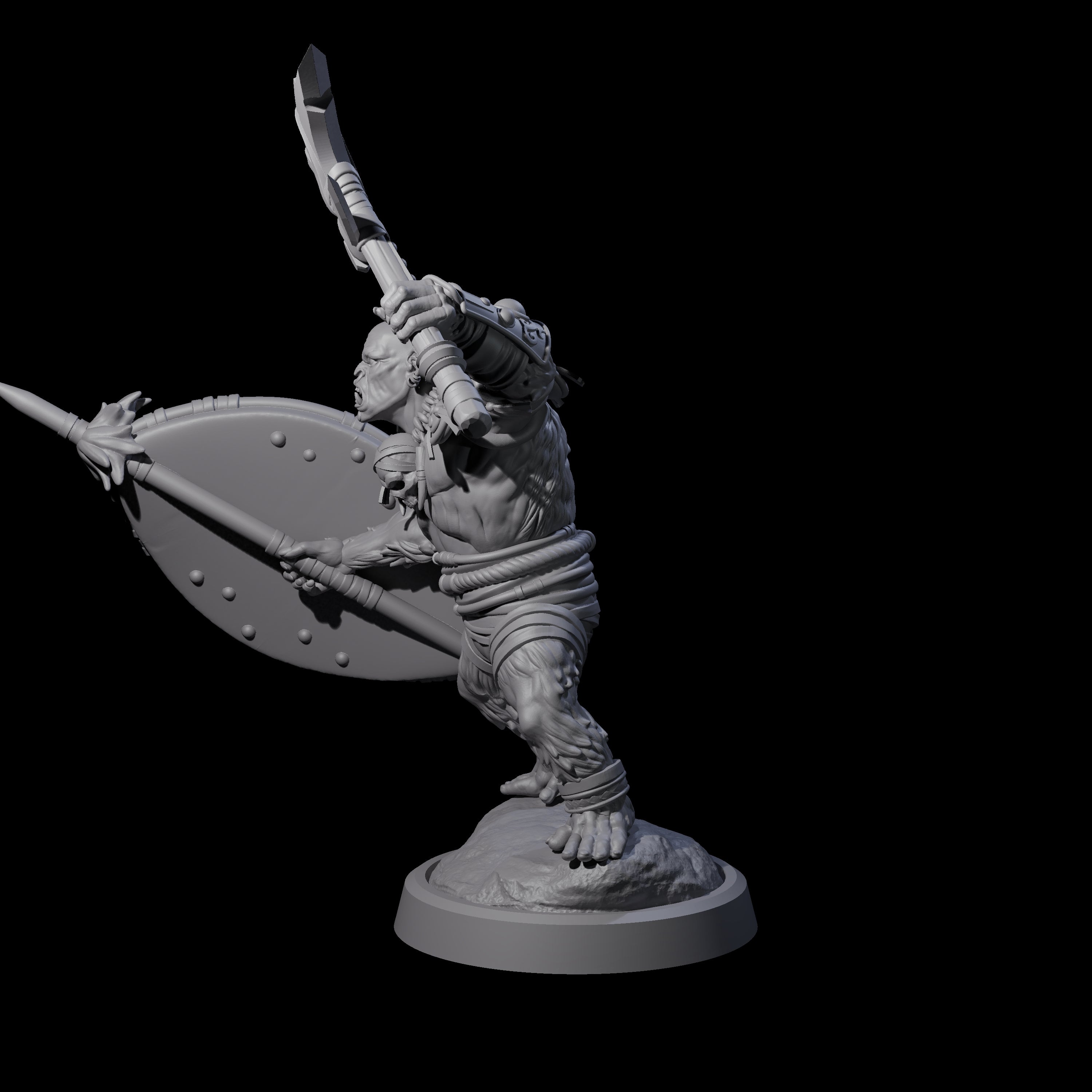 Striking Furry Orc C Miniature for Dungeons and Dragons, Pathfinder or other TTRPGs