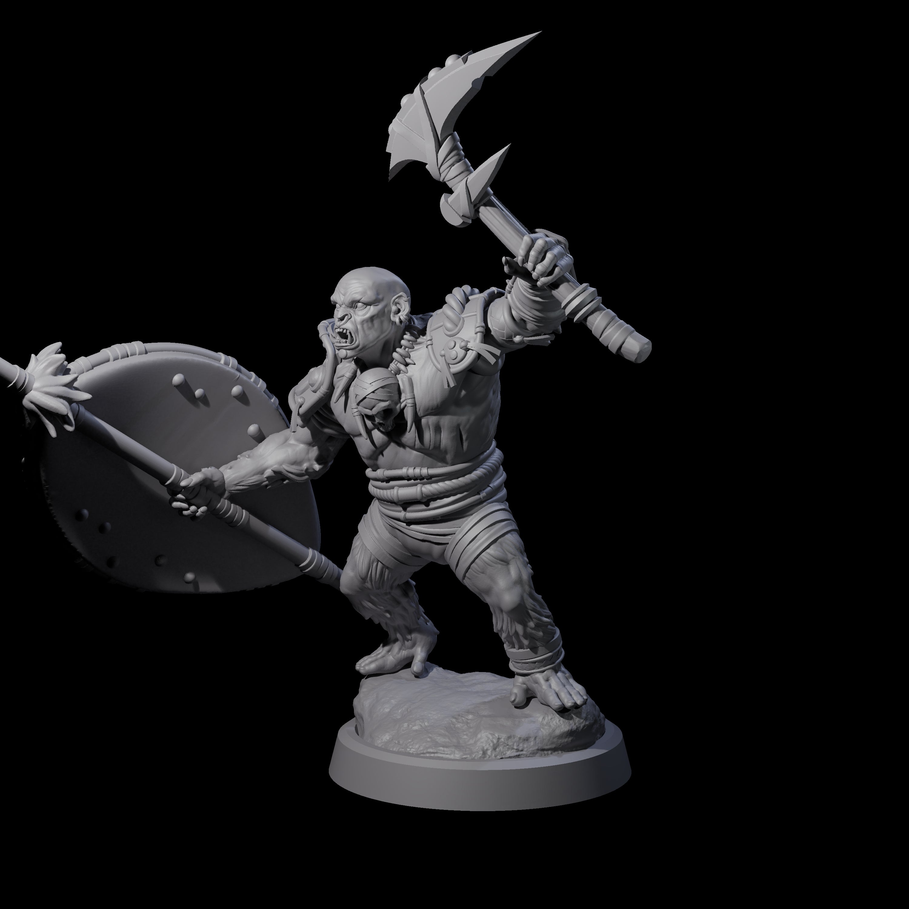 Striking Furry Orc C Miniature for Dungeons and Dragons, Pathfinder or other TTRPGs