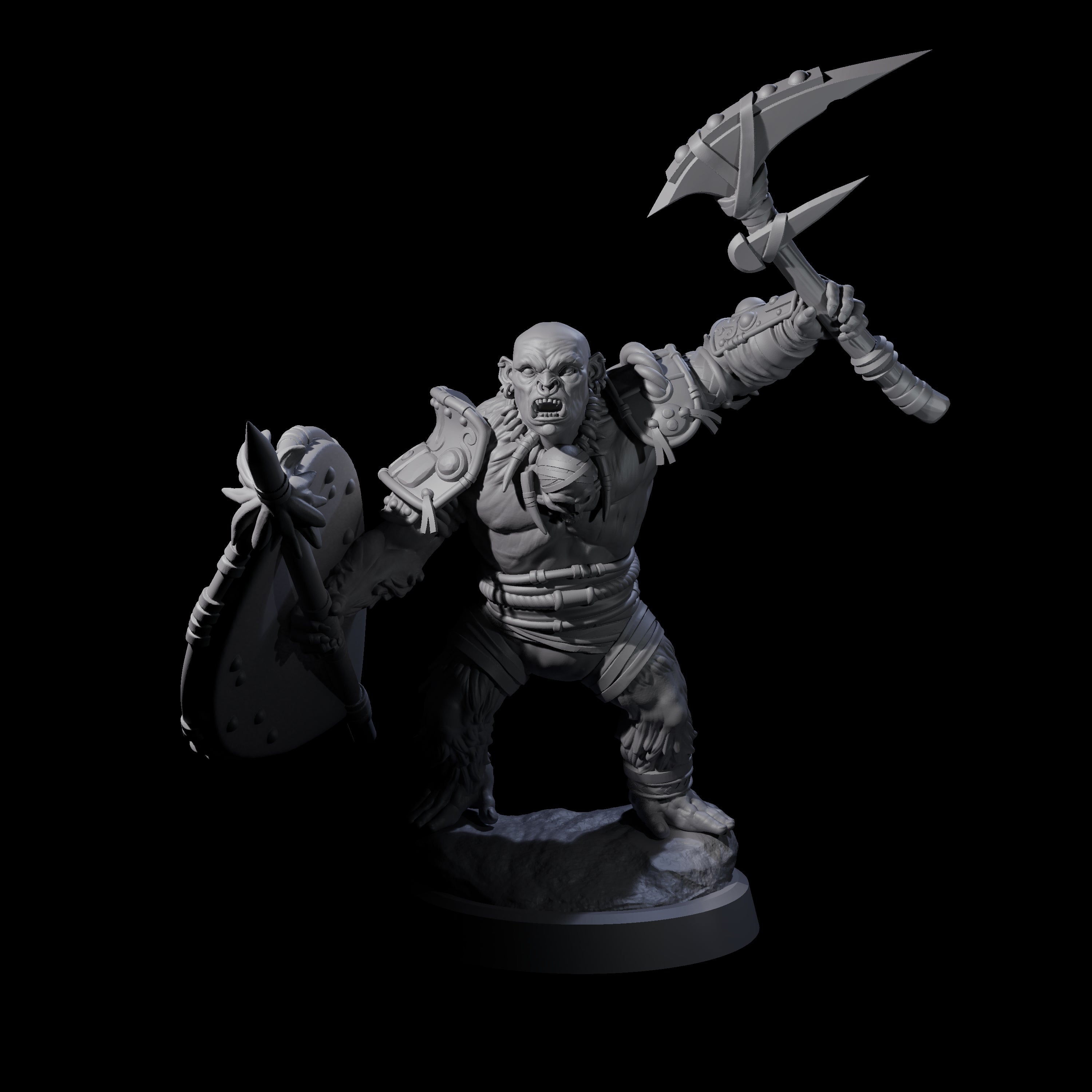 Striking Furry Orc C Miniature for Dungeons and Dragons, Pathfinder or other TTRPGs