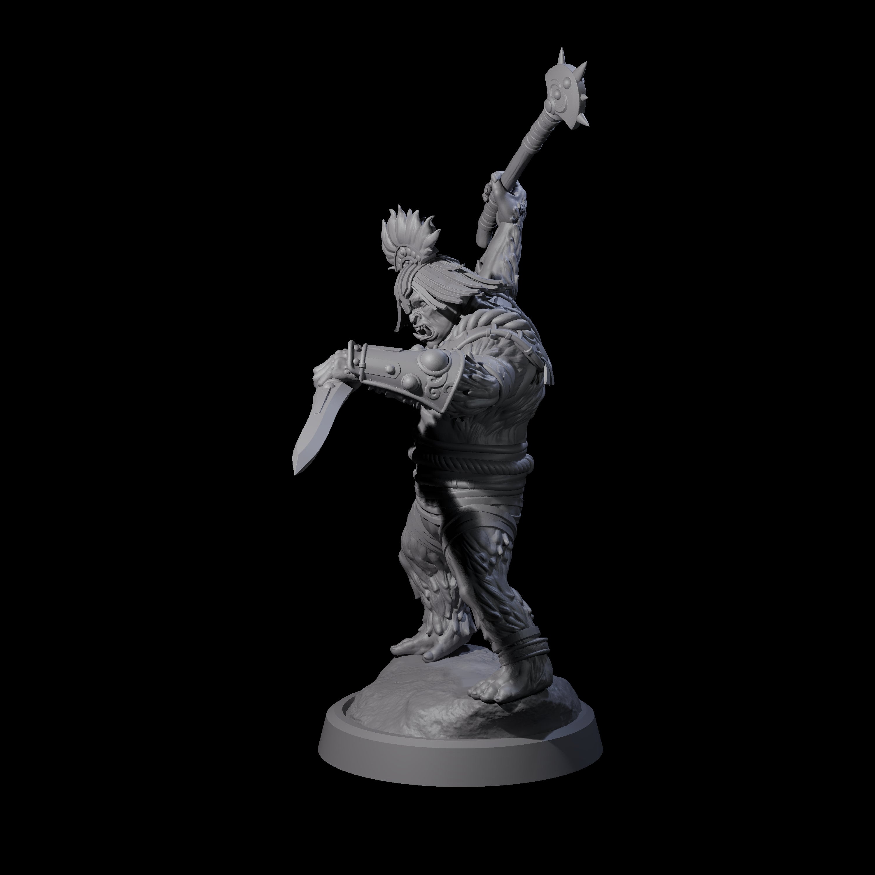 Striking Furry Orc D Miniature for Dungeons and Dragons, Pathfinder or other TTRPGs