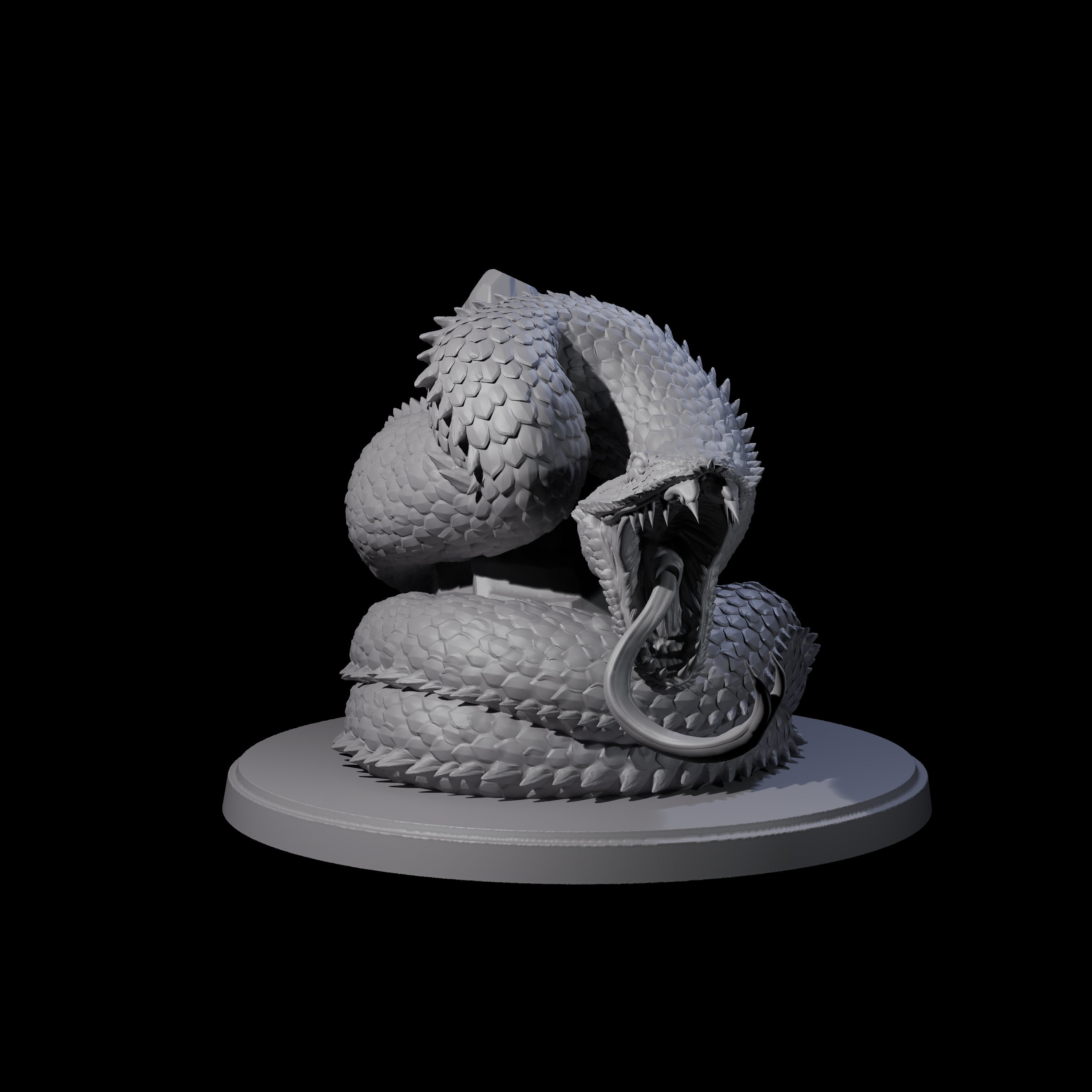 Striking Giant Snake Miniature for Dungeons and Dragons, Pathfinder or other TTRPGs