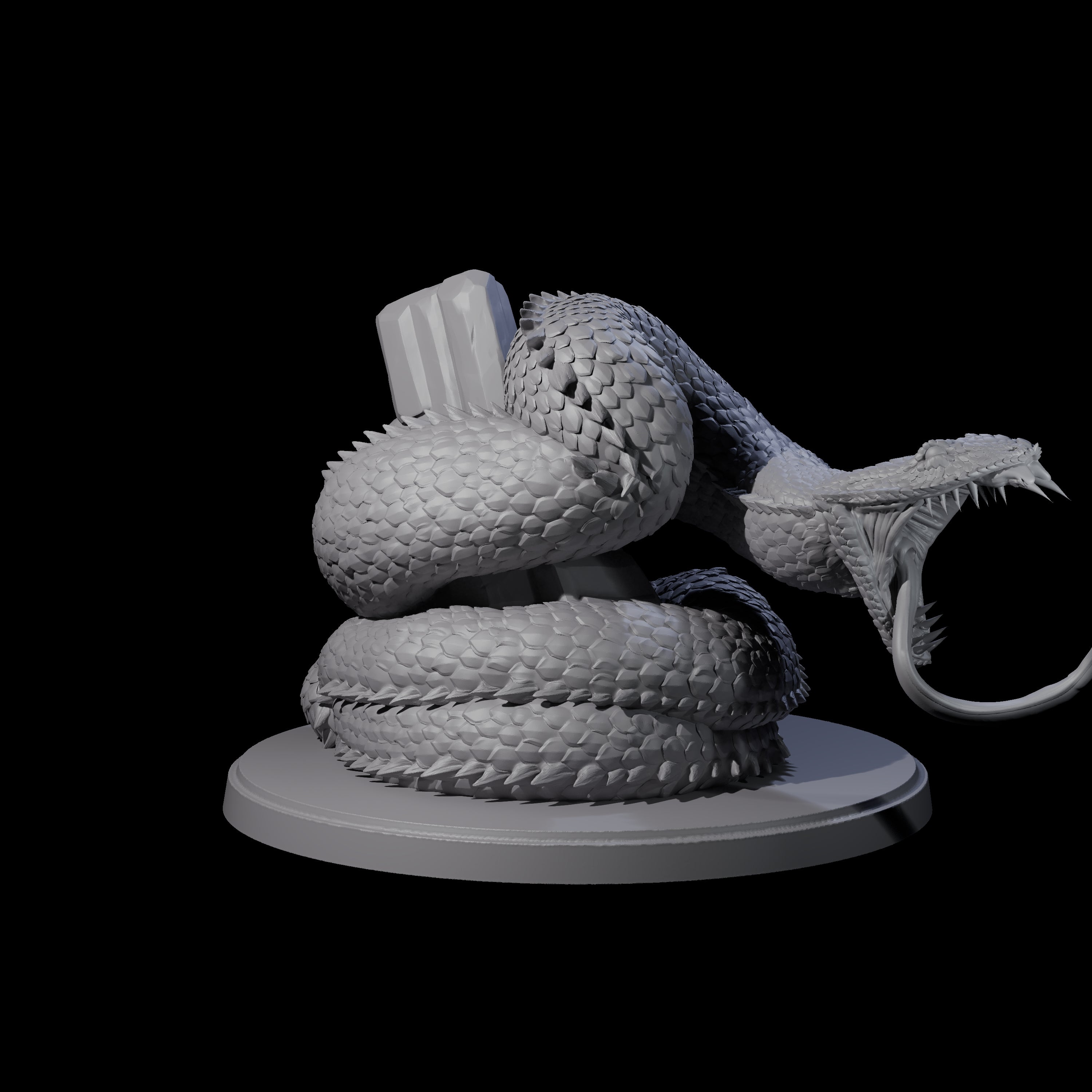Striking Giant Snake Miniature for Dungeons and Dragons, Pathfinder or other TTRPGs
