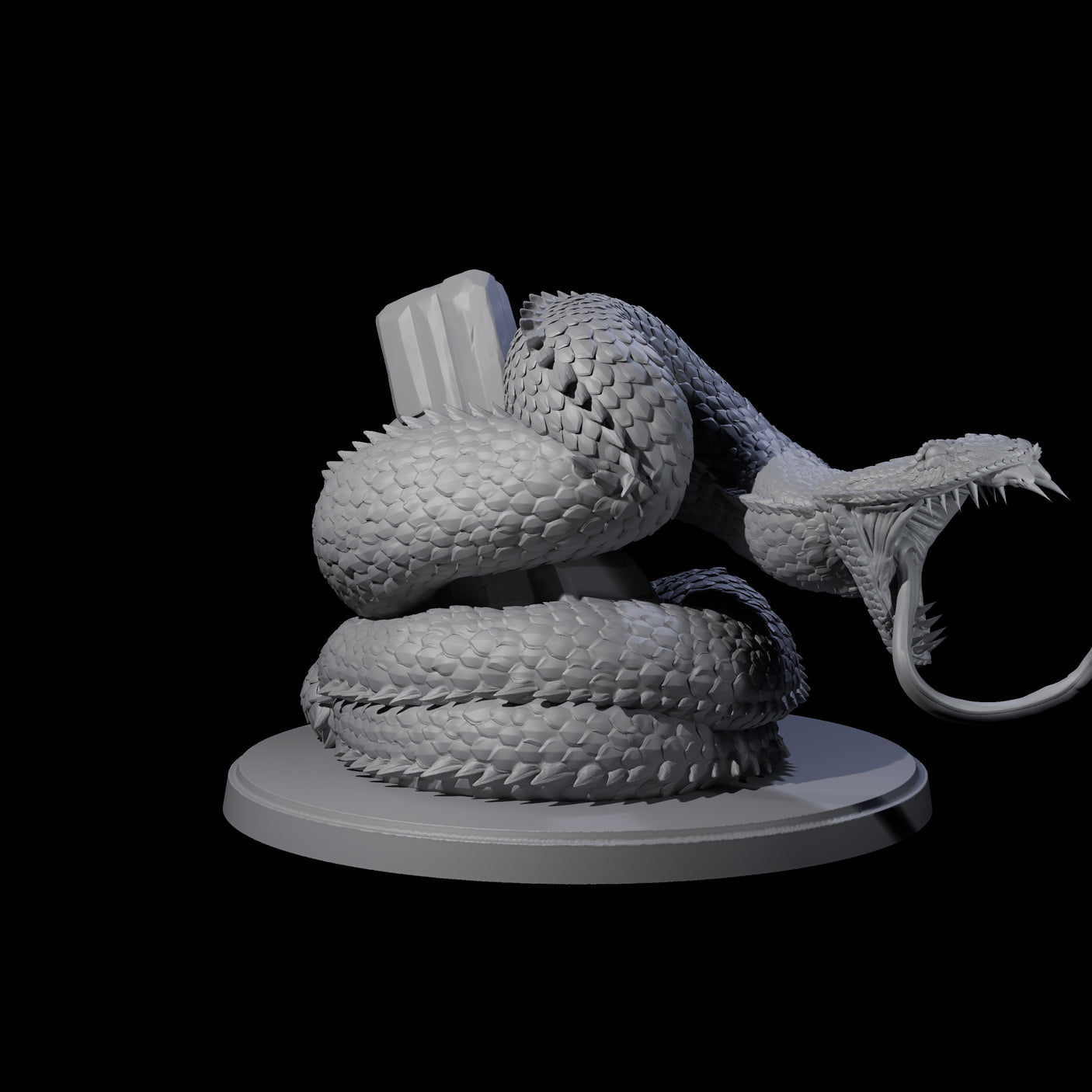 Striking Giant Snake Miniature for Dungeons and Dragons, Pathfinder or other TTRPGs