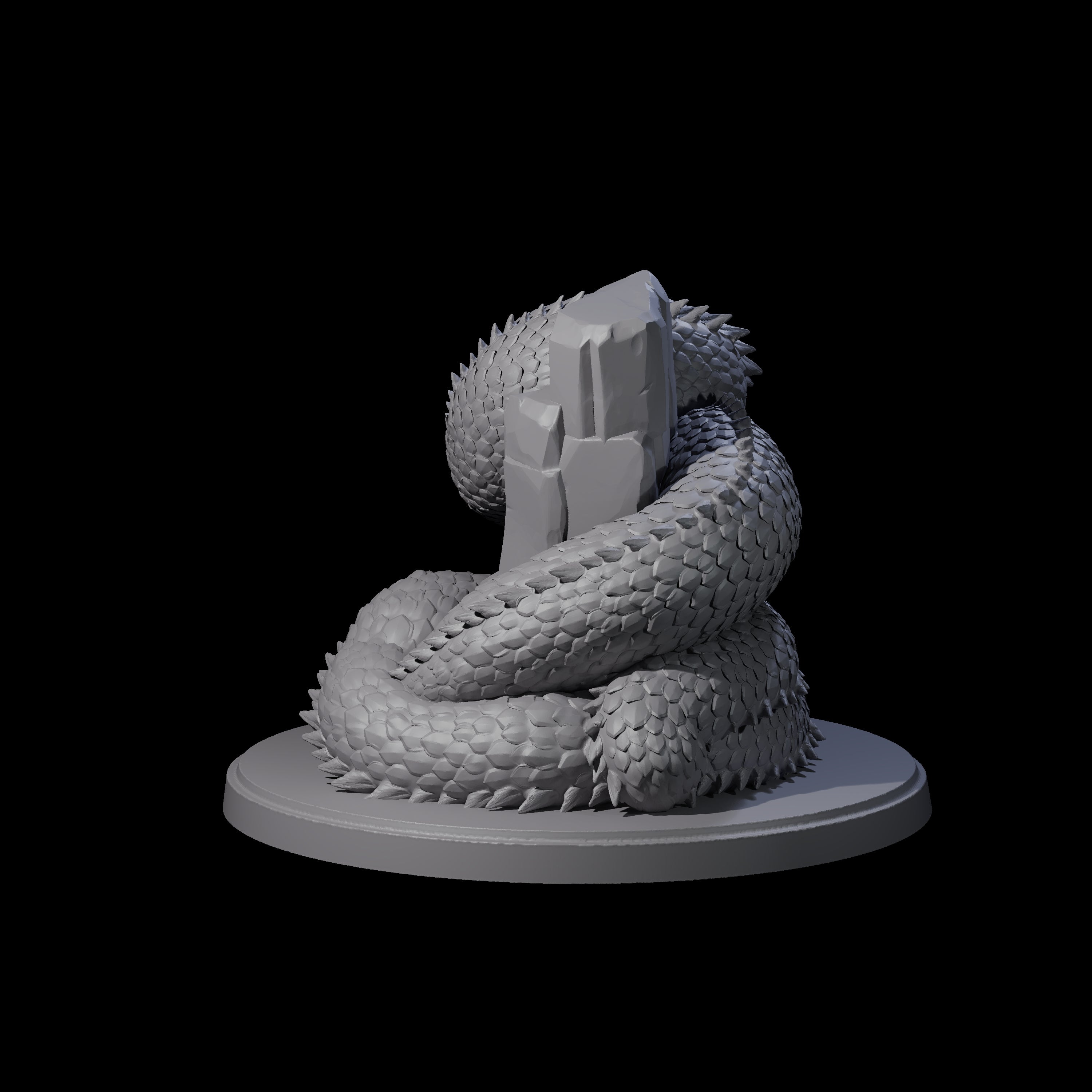 Striking Giant Snake Miniature for Dungeons and Dragons, Pathfinder or other TTRPGs