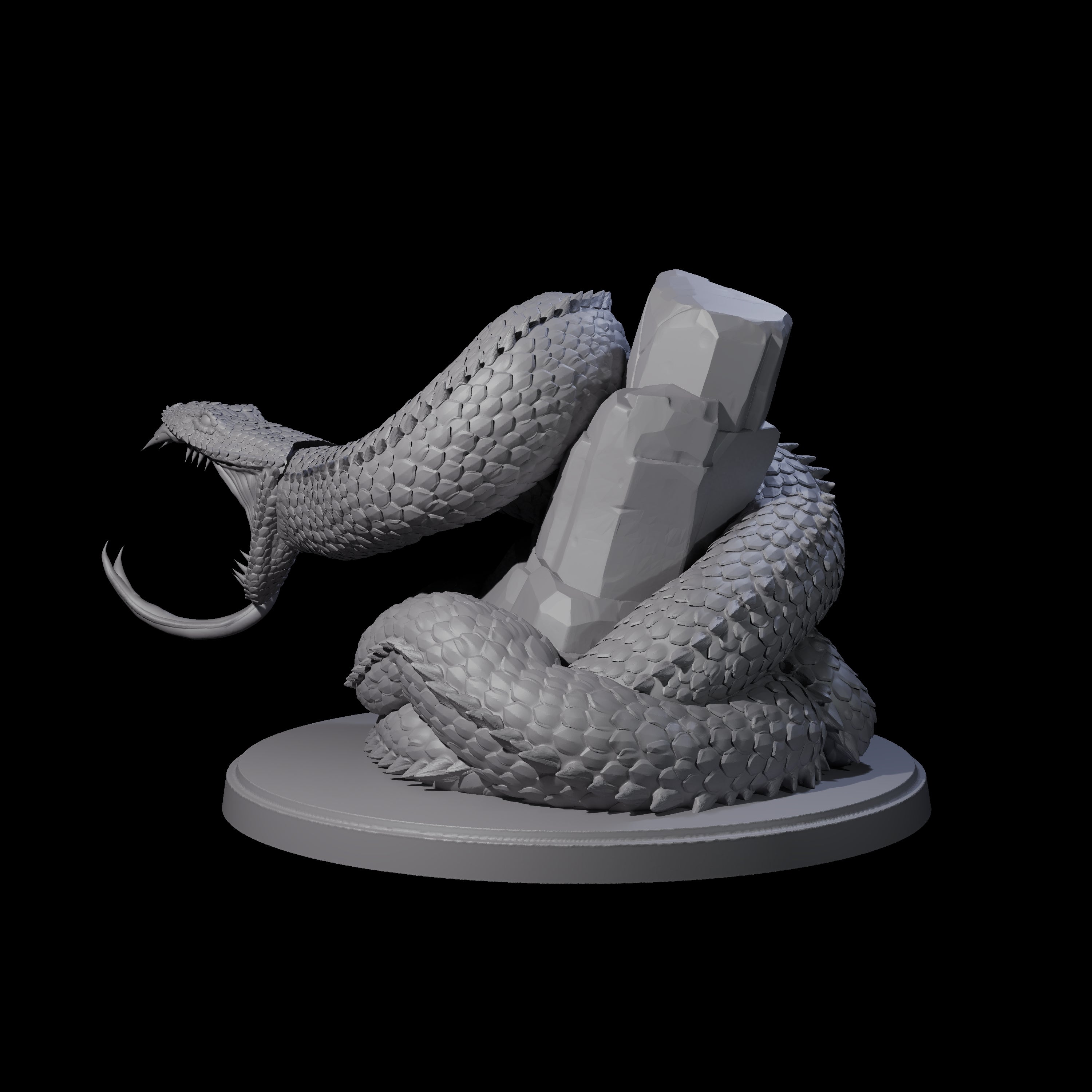 Striking Giant Snake Miniature for Dungeons and Dragons, Pathfinder or other TTRPGs
