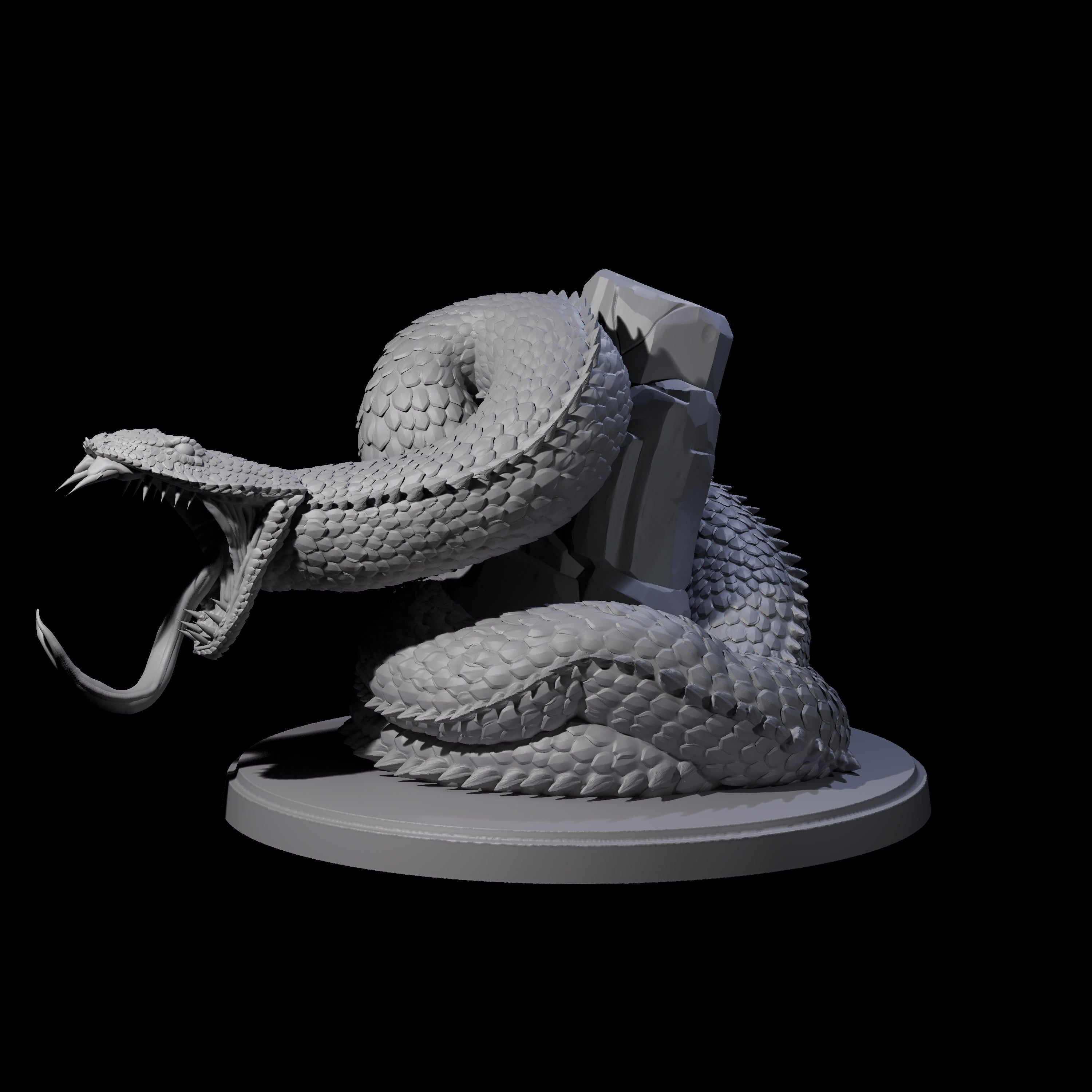 Striking Giant Snake Miniature for Dungeons and Dragons, Pathfinder or other TTRPGs