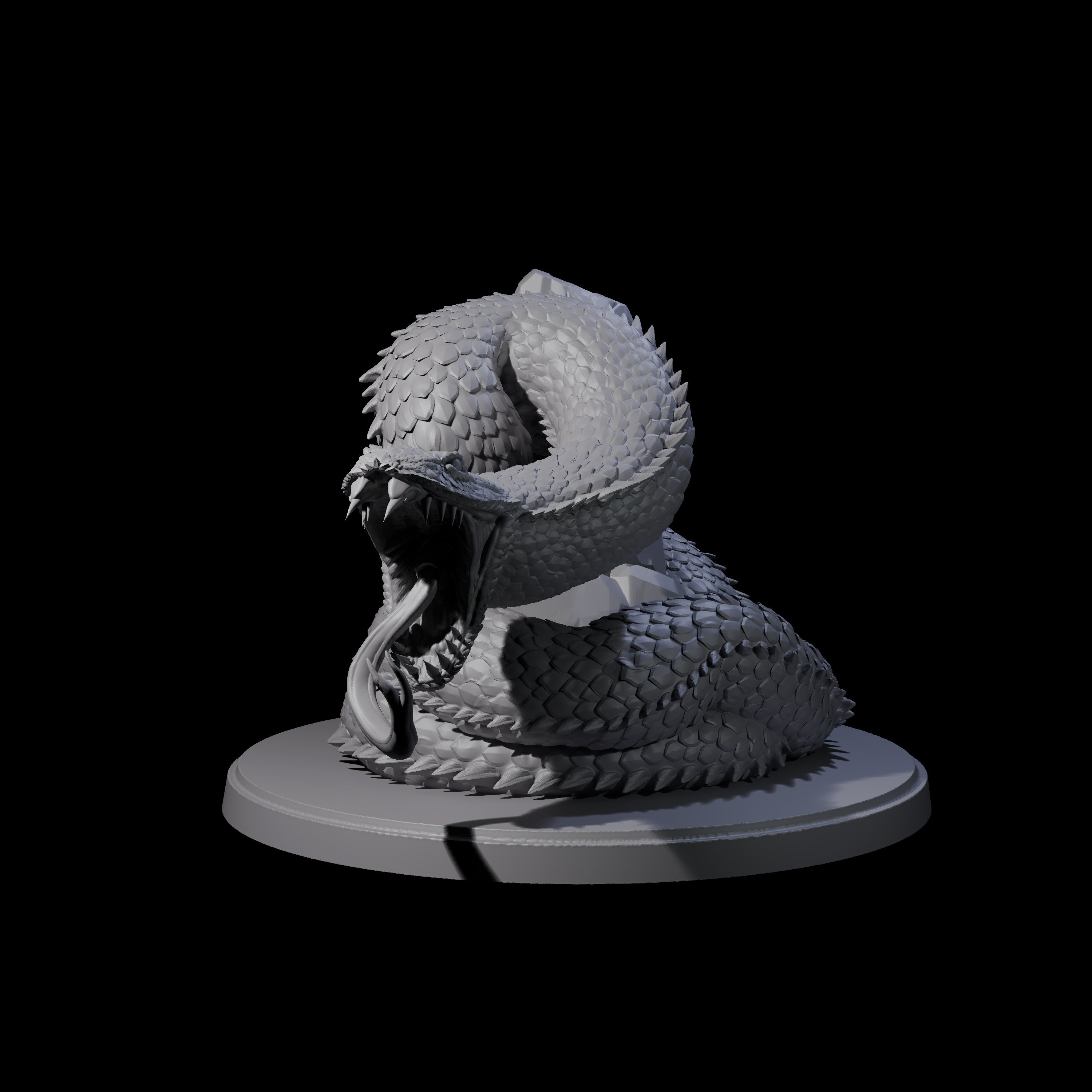 Striking Giant Snake Miniature for Dungeons and Dragons, Pathfinder or other TTRPGs