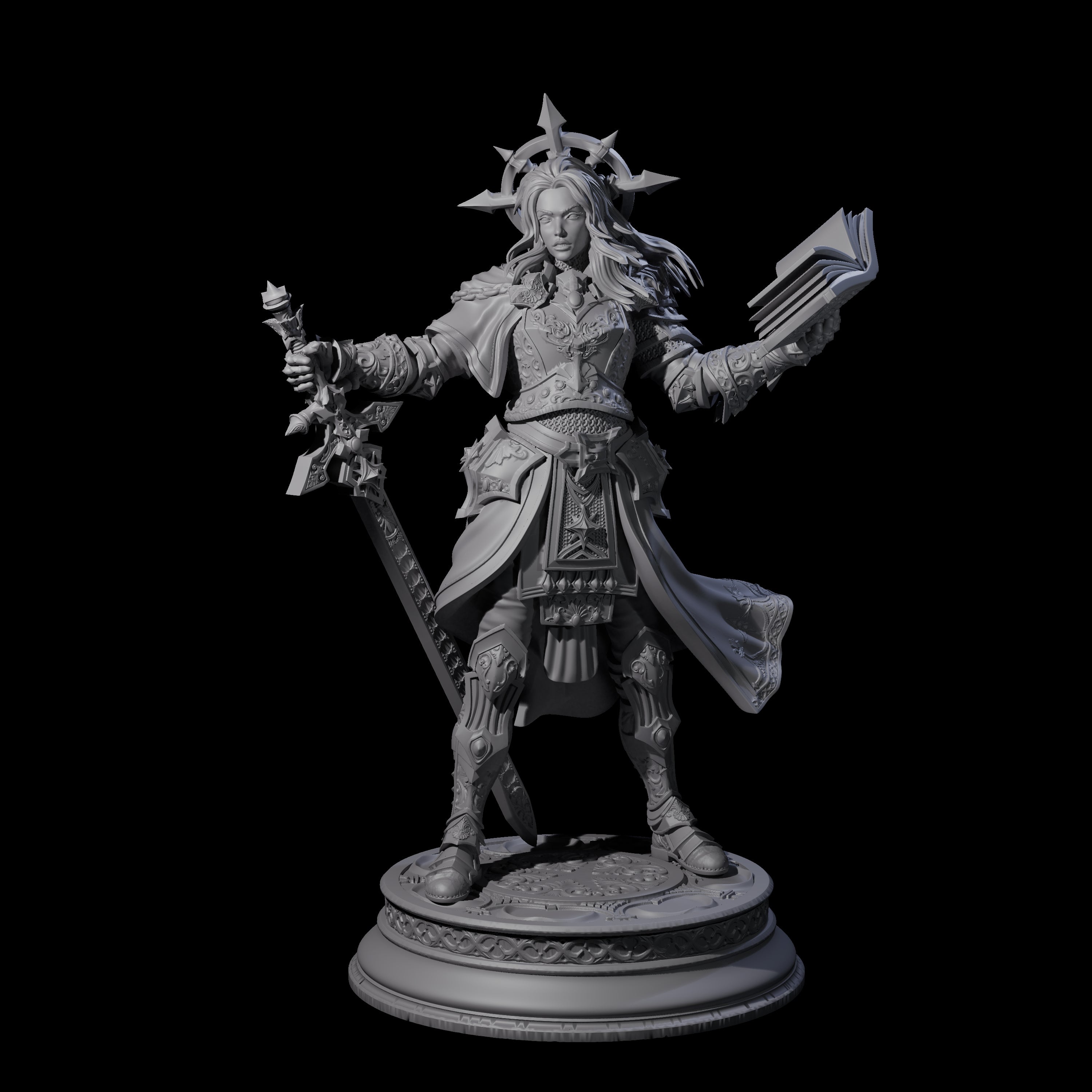 Striking Holy Cleric Miniature for Dungeons and Dragons, Pathfinder or other TTRPGs