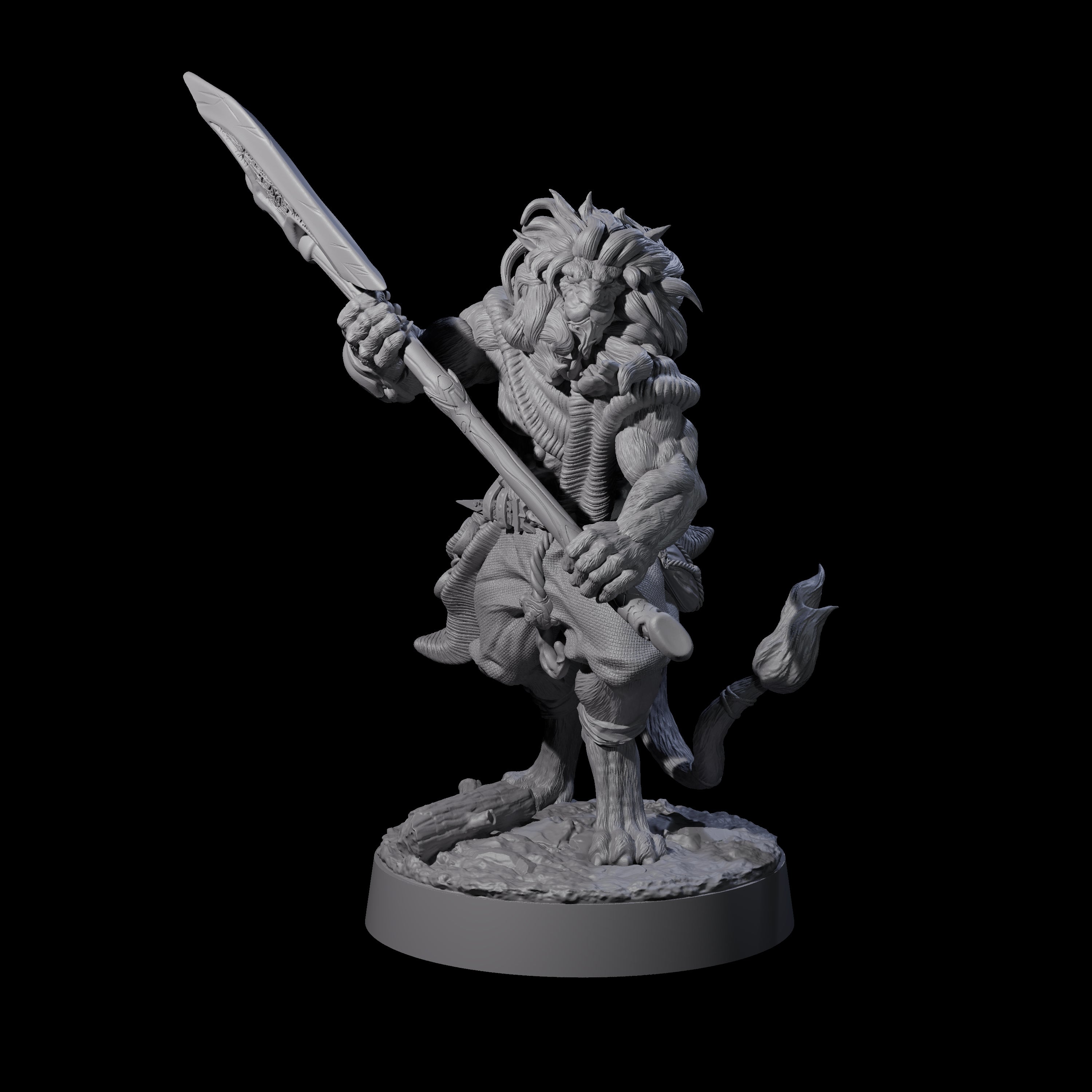Striking Leonin Warblade A Miniature for Dungeons and Dragons, Pathfinder or other TTRPGs