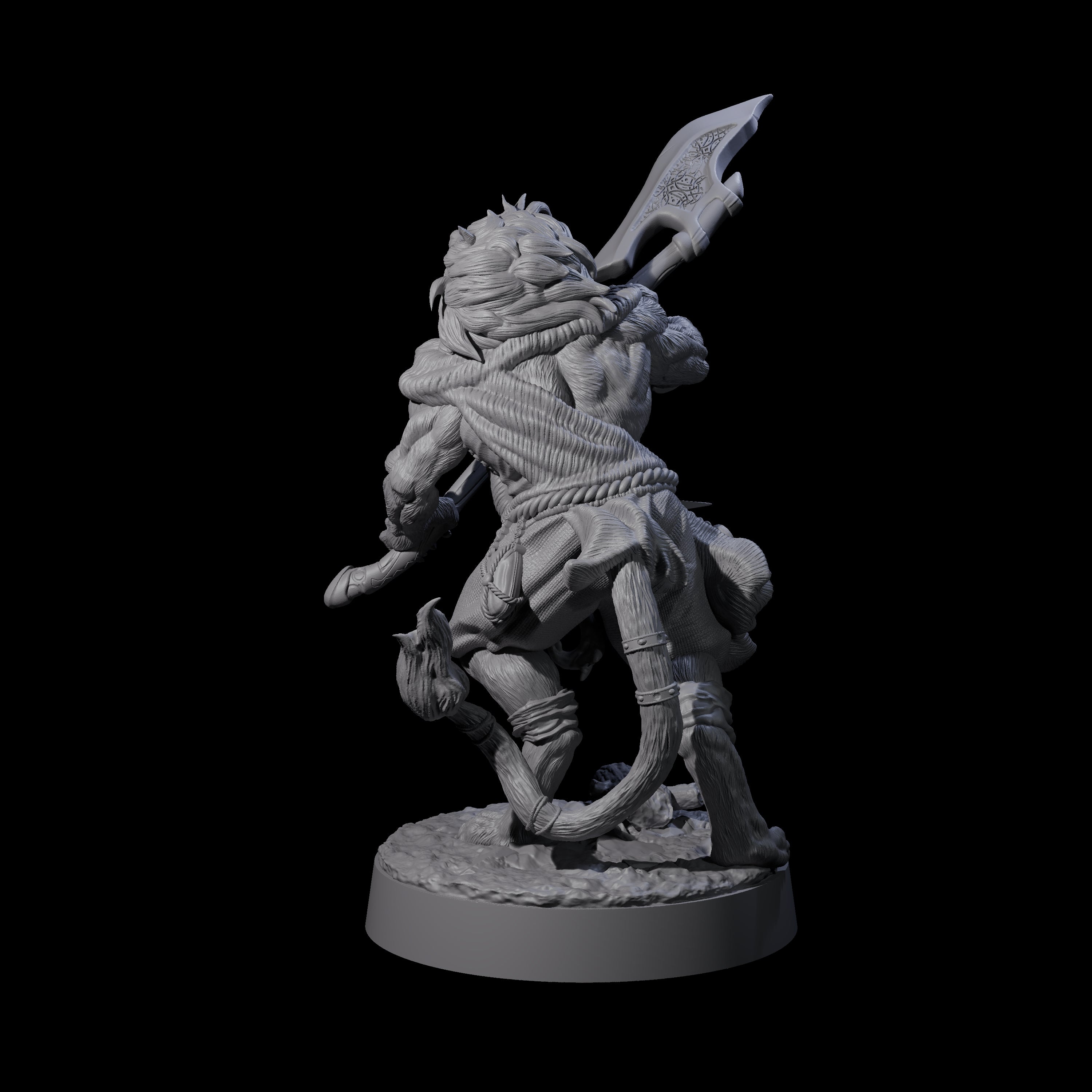 Striking Leonin Warblade A Miniature for Dungeons and Dragons, Pathfinder or other TTRPGs
