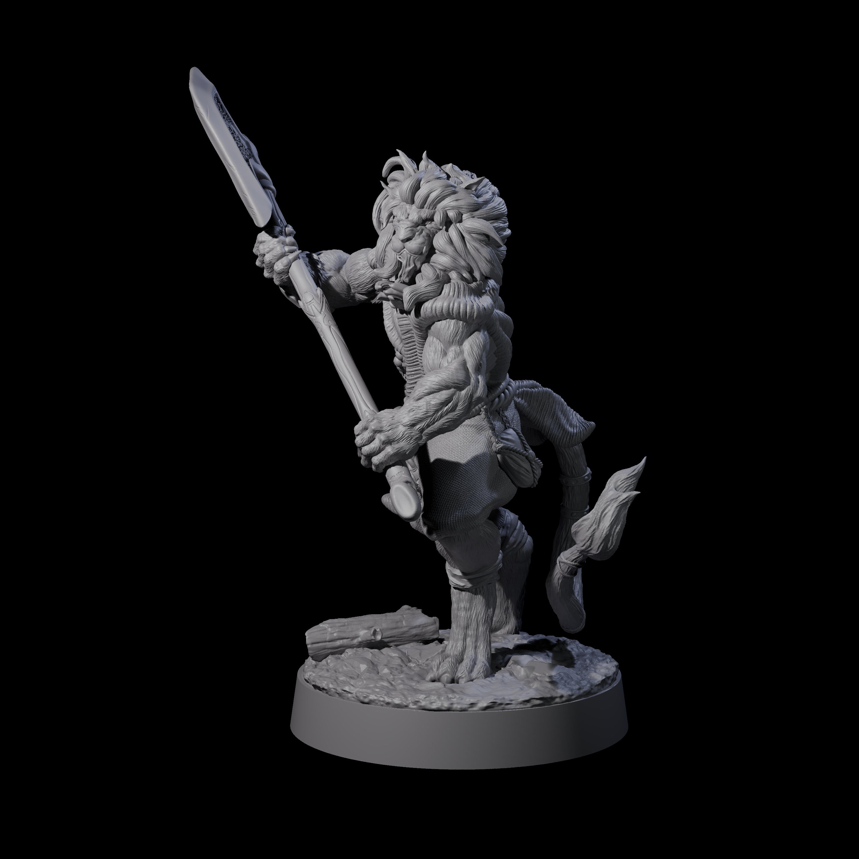 Striking Leonin Warblade A Miniature for Dungeons and Dragons, Pathfinder or other TTRPGs