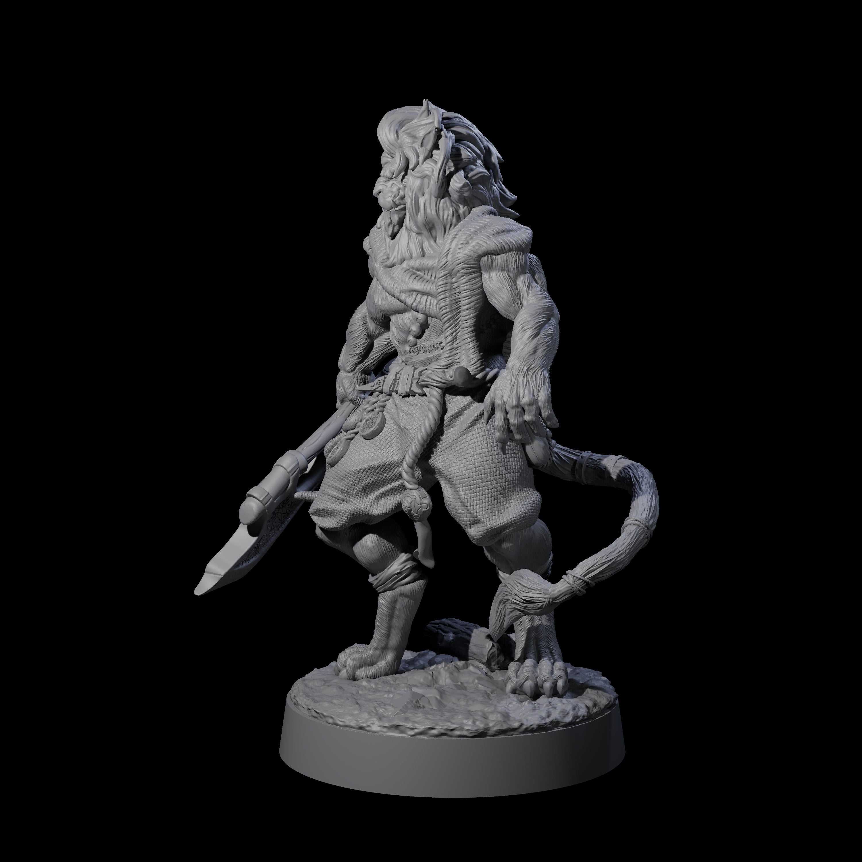 Striking Leonin Warblade B Miniature for Dungeons and Dragons, Pathfinder or other TTRPGs