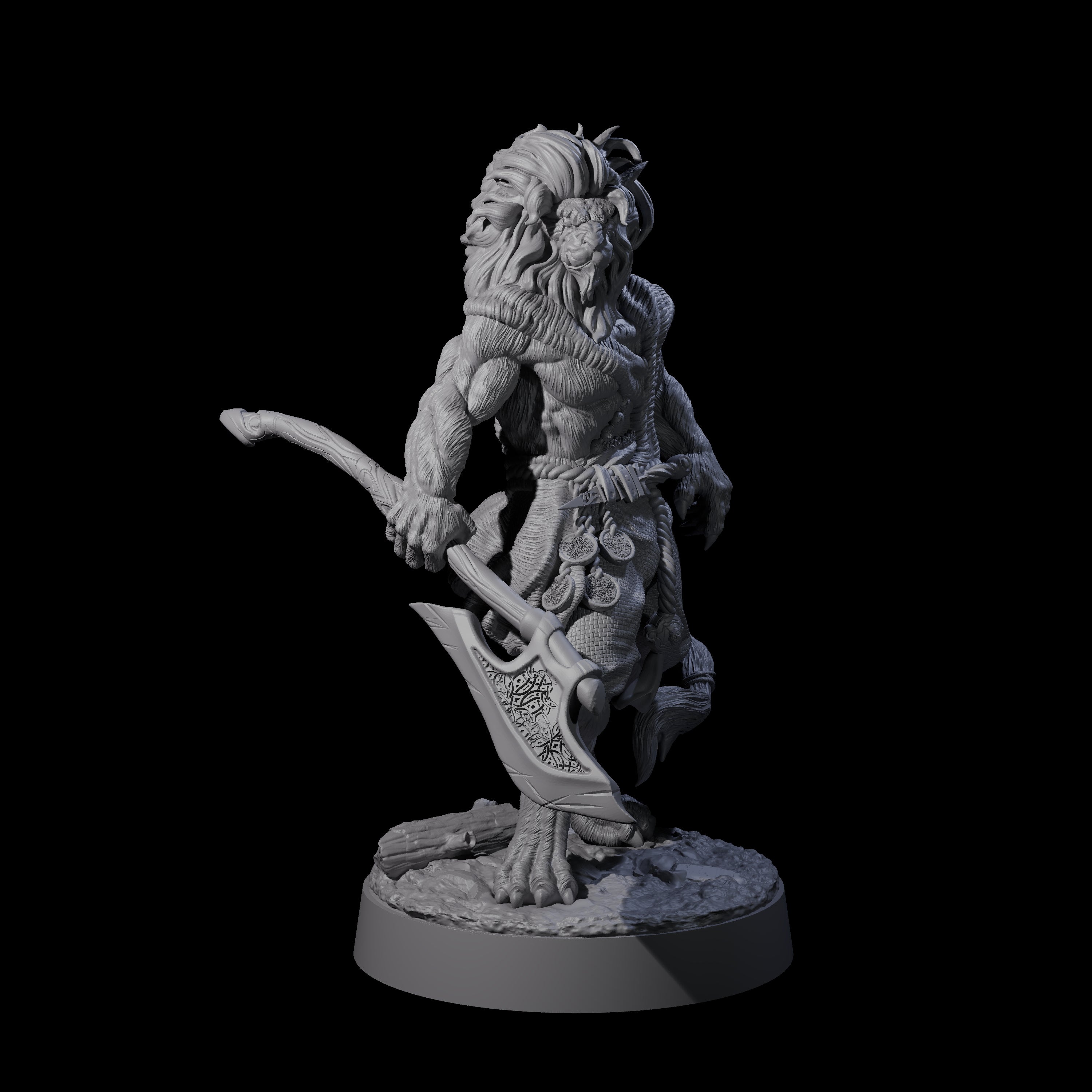 Striking Leonin Warblade B Miniature for Dungeons and Dragons, Pathfinder or other TTRPGs