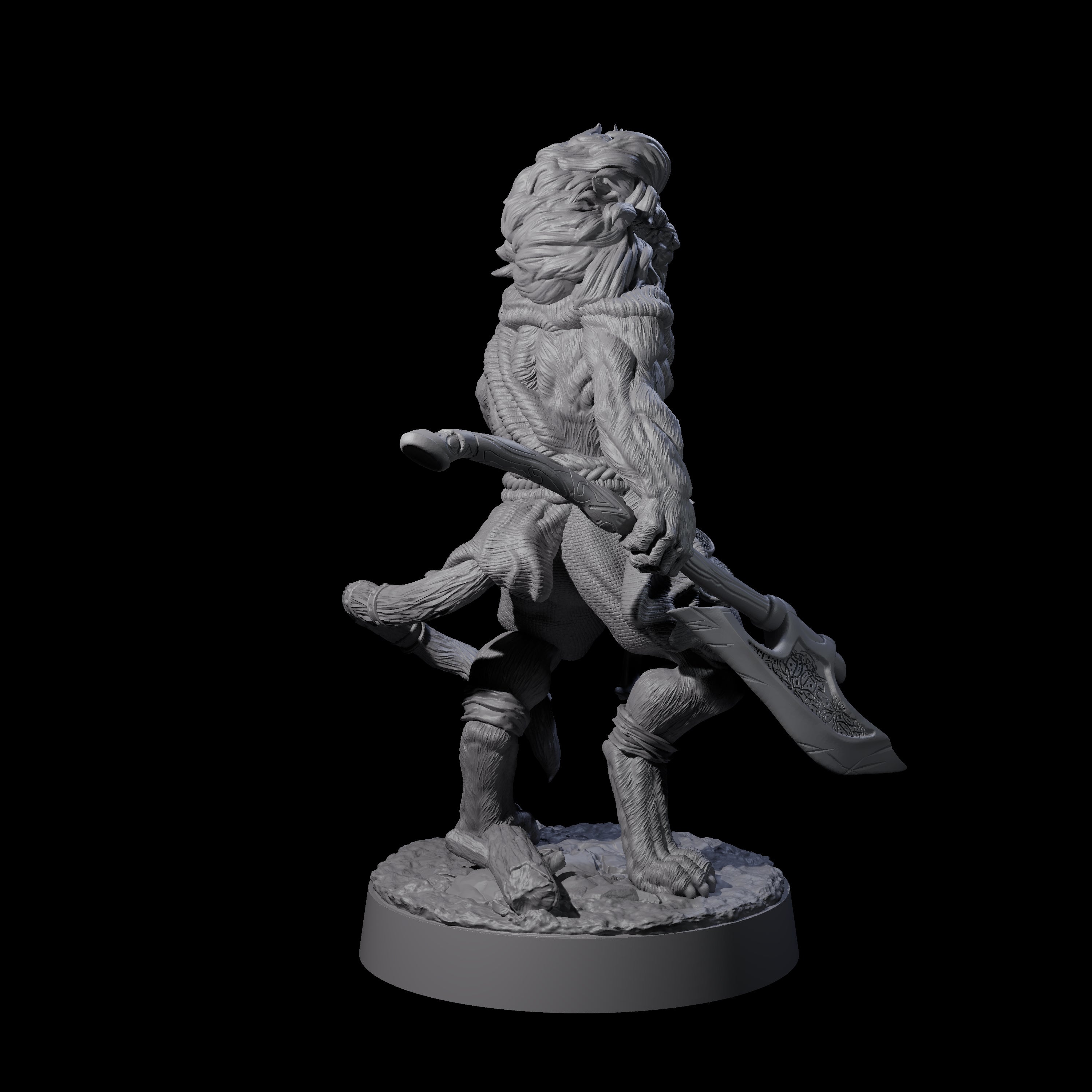 Striking Leonin Warblade B Miniature for Dungeons and Dragons, Pathfinder or other TTRPGs