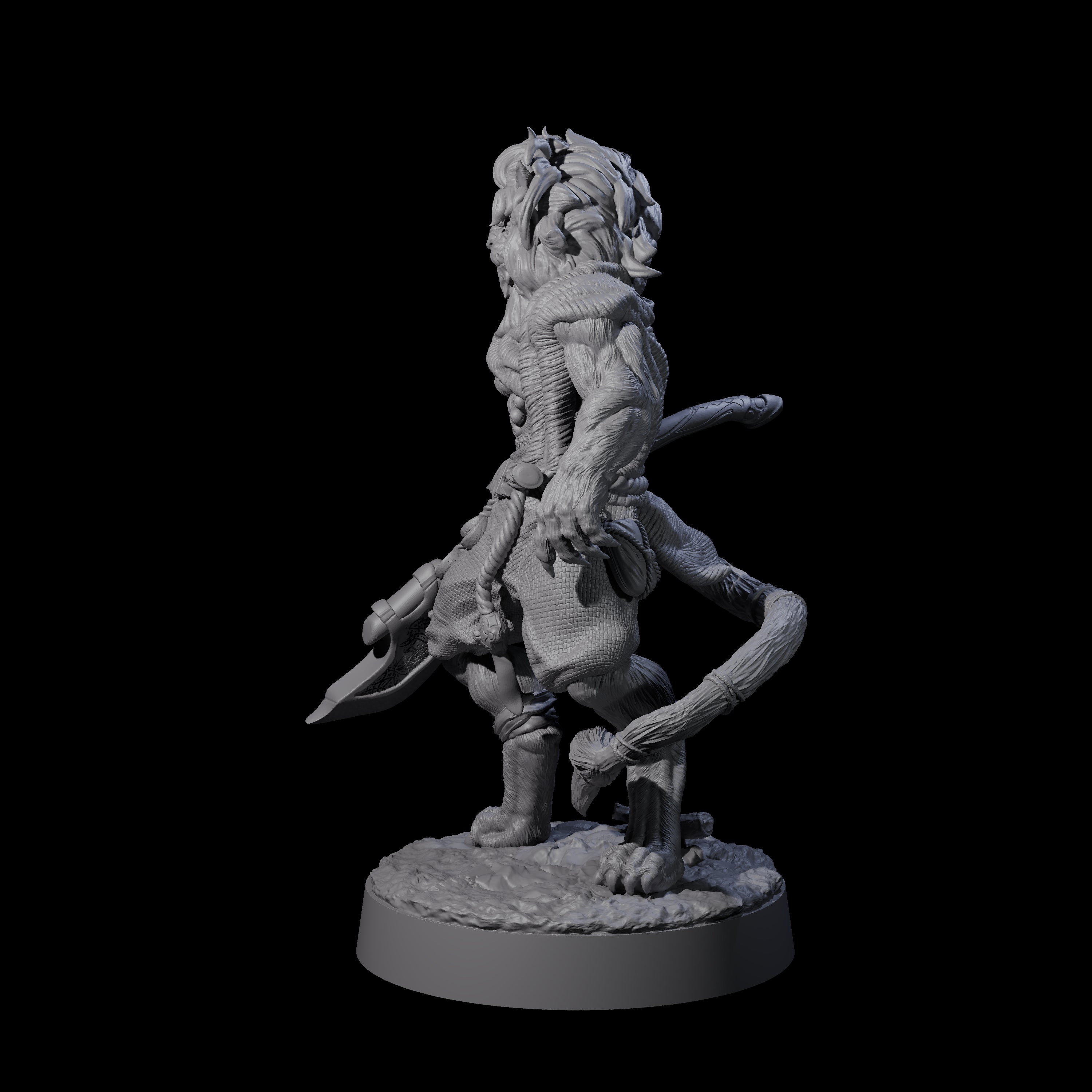 Striking Leonin Warblade B Miniature for Dungeons and Dragons, Pathfinder or other TTRPGs