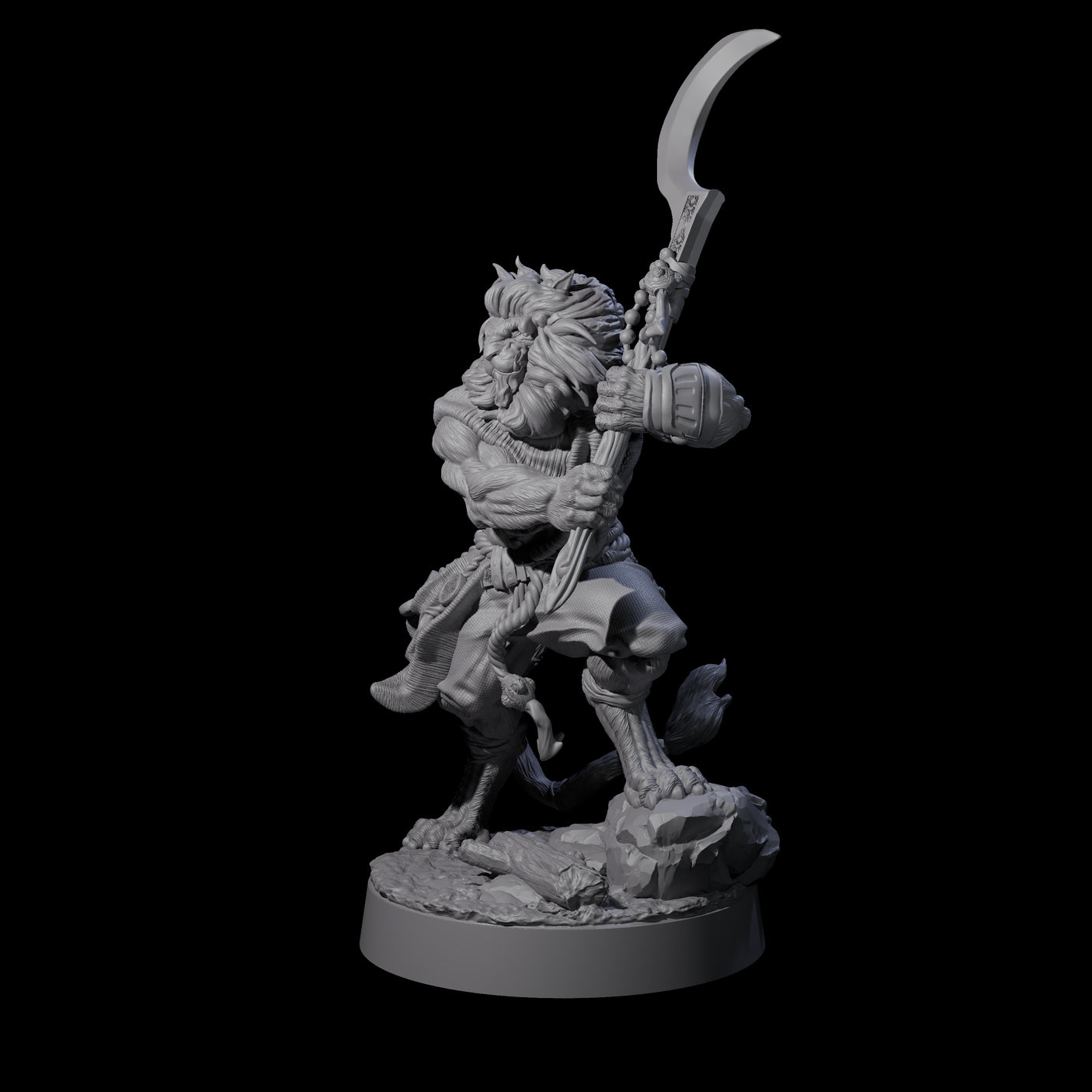 Striking Leonin Warblade C Miniature for Dungeons and Dragons, Pathfinder or other TTRPGs