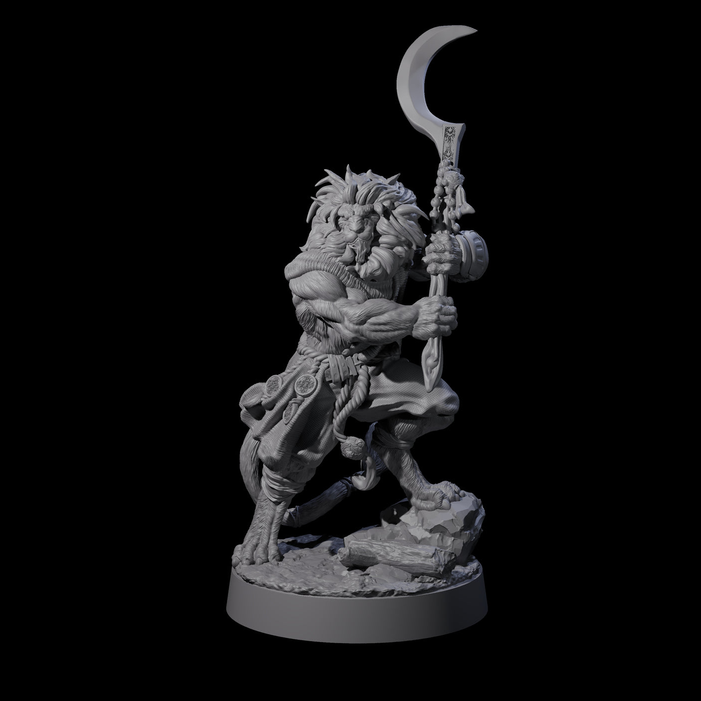 Striking Leonin Warblade C Miniature for Dungeons and Dragons, Pathfinder or other TTRPGs