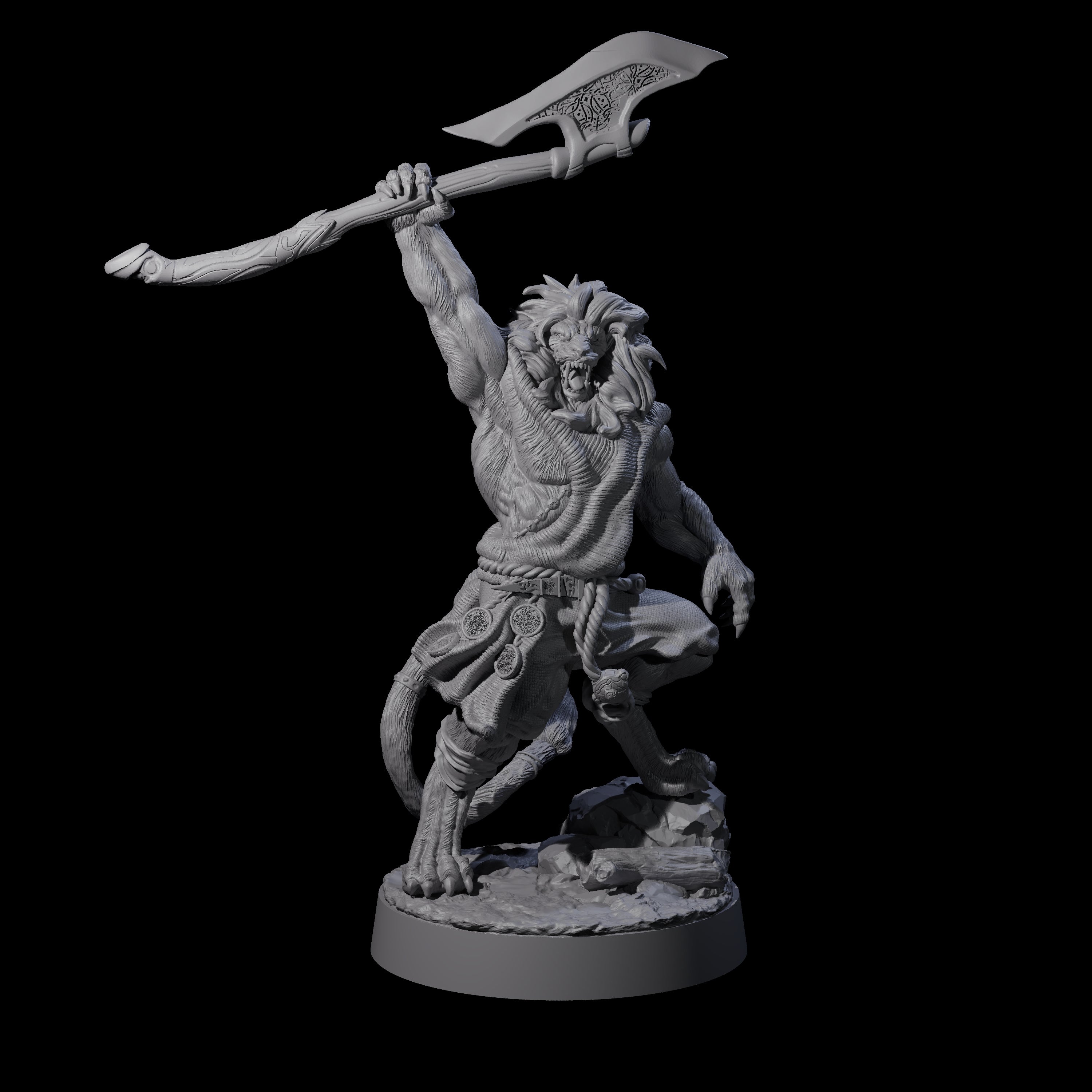 Striking Leonin Warblade D Miniature for Dungeons and Dragons, Pathfinder or other TTRPGs
