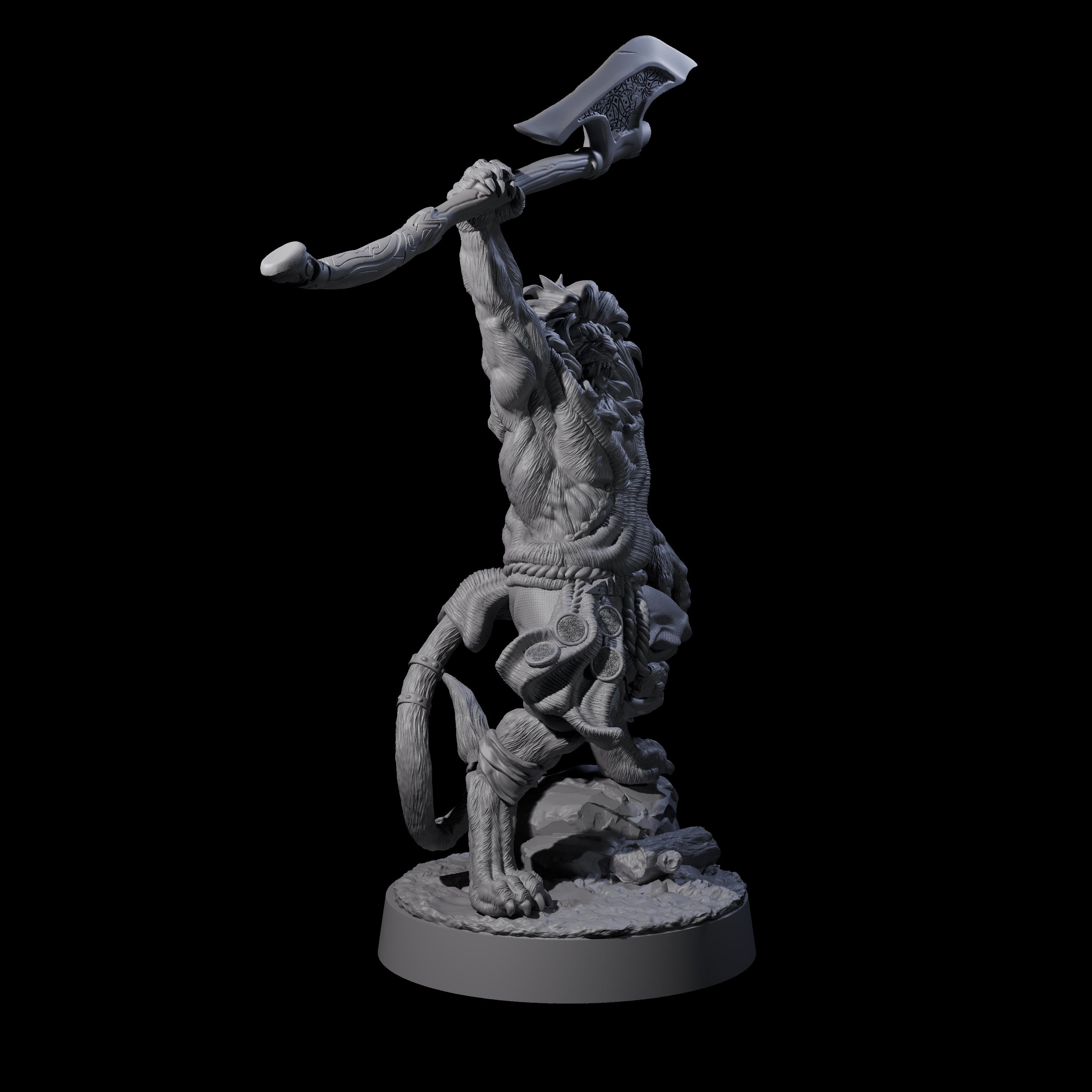 Striking Leonin Warblade D Miniature for Dungeons and Dragons, Pathfinder or other TTRPGs