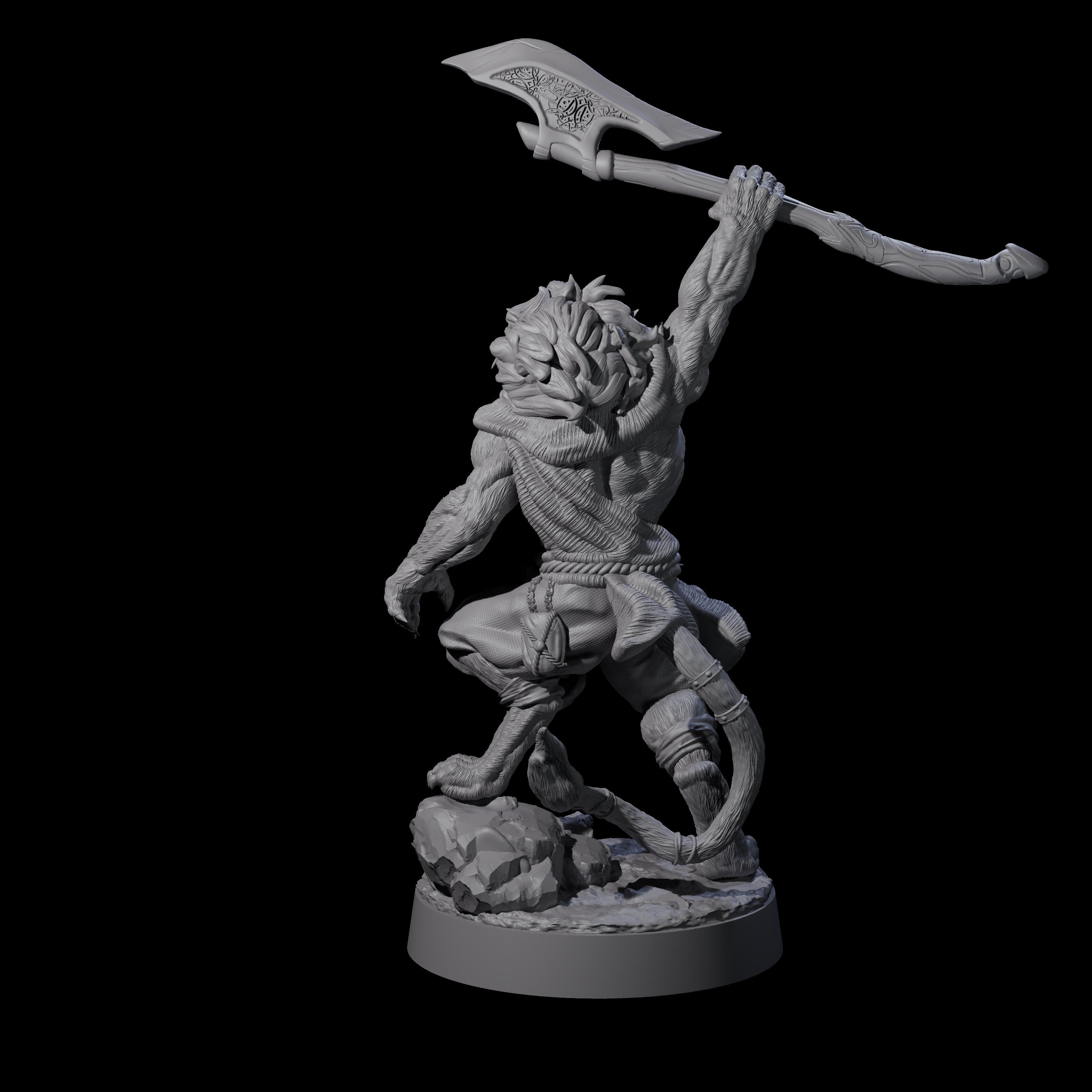 Striking Leonin Warblade D Miniature for Dungeons and Dragons, Pathfinder or other TTRPGs
