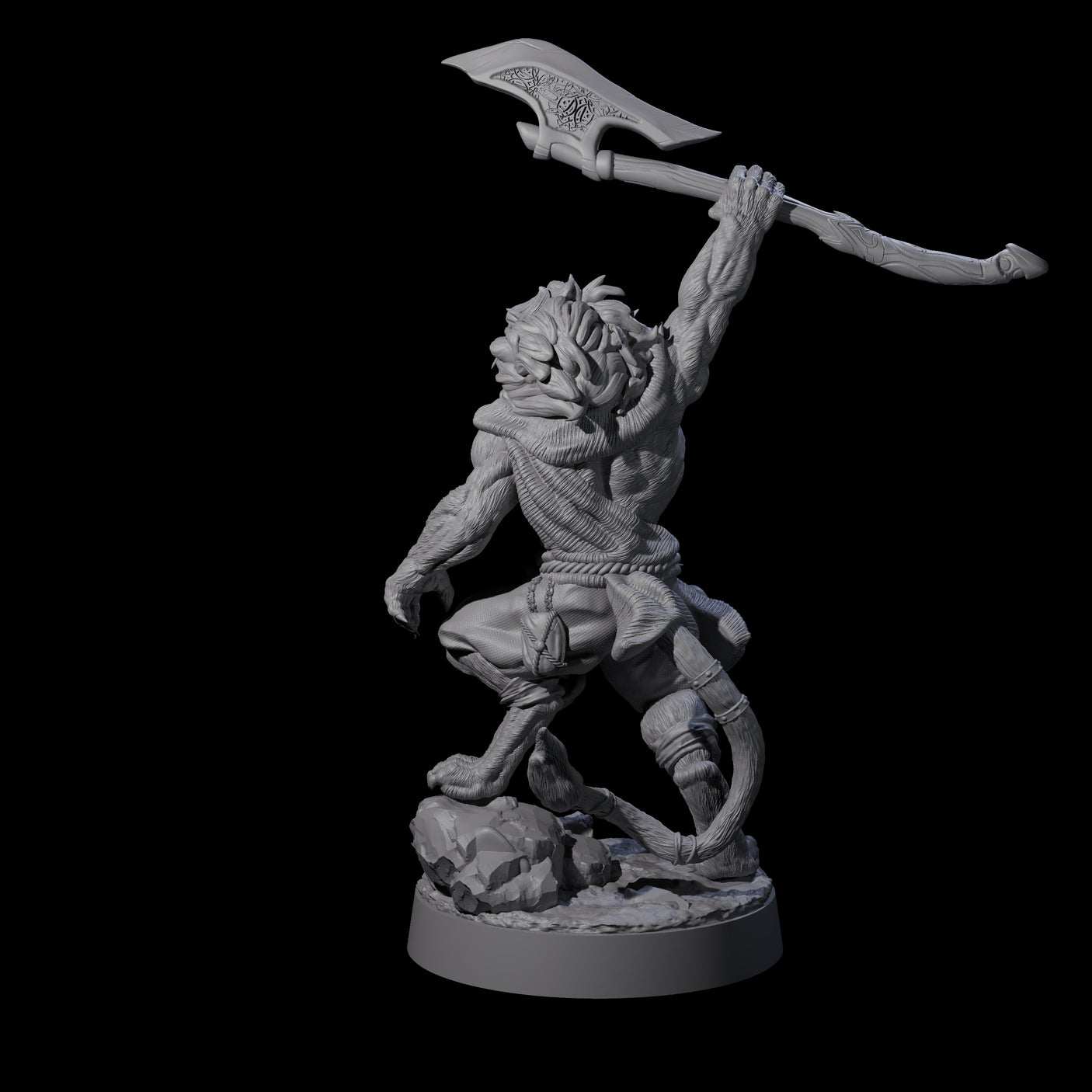 Striking Leonin Warblade D Miniature for Dungeons and Dragons, Pathfinder or other TTRPGs