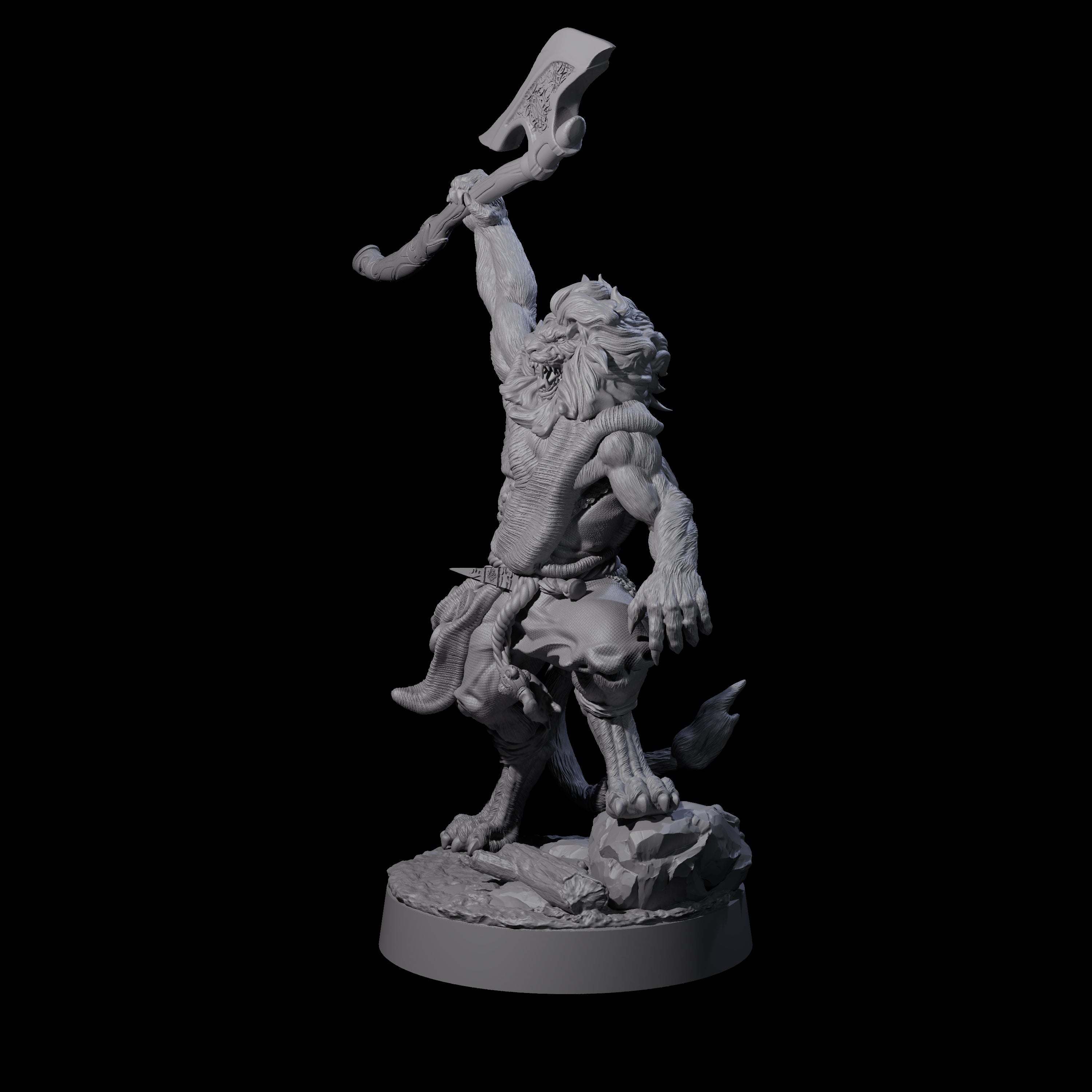 Striking Leonin Warblade D Miniature for Dungeons and Dragons, Pathfinder or other TTRPGs
