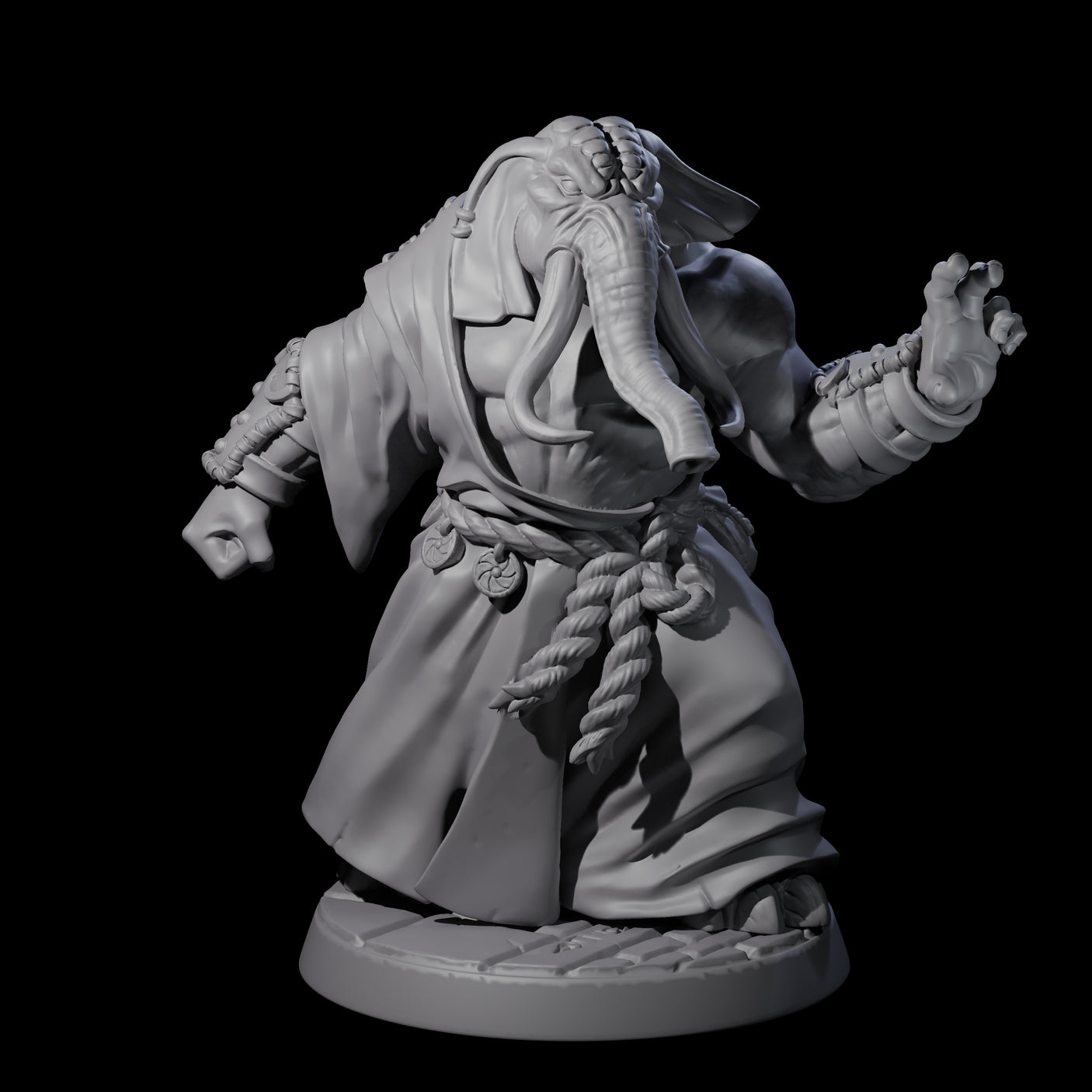 Striking Loxodon Monk A Miniature for Dungeons and Dragons, Pathfinder or other TTRPGs