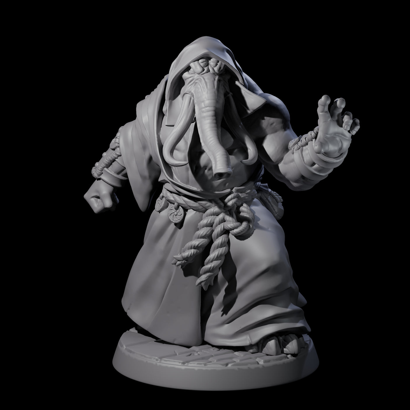 Striking Loxodon Monk A Miniature for Dungeons and Dragons, Pathfinder or other TTRPGs
